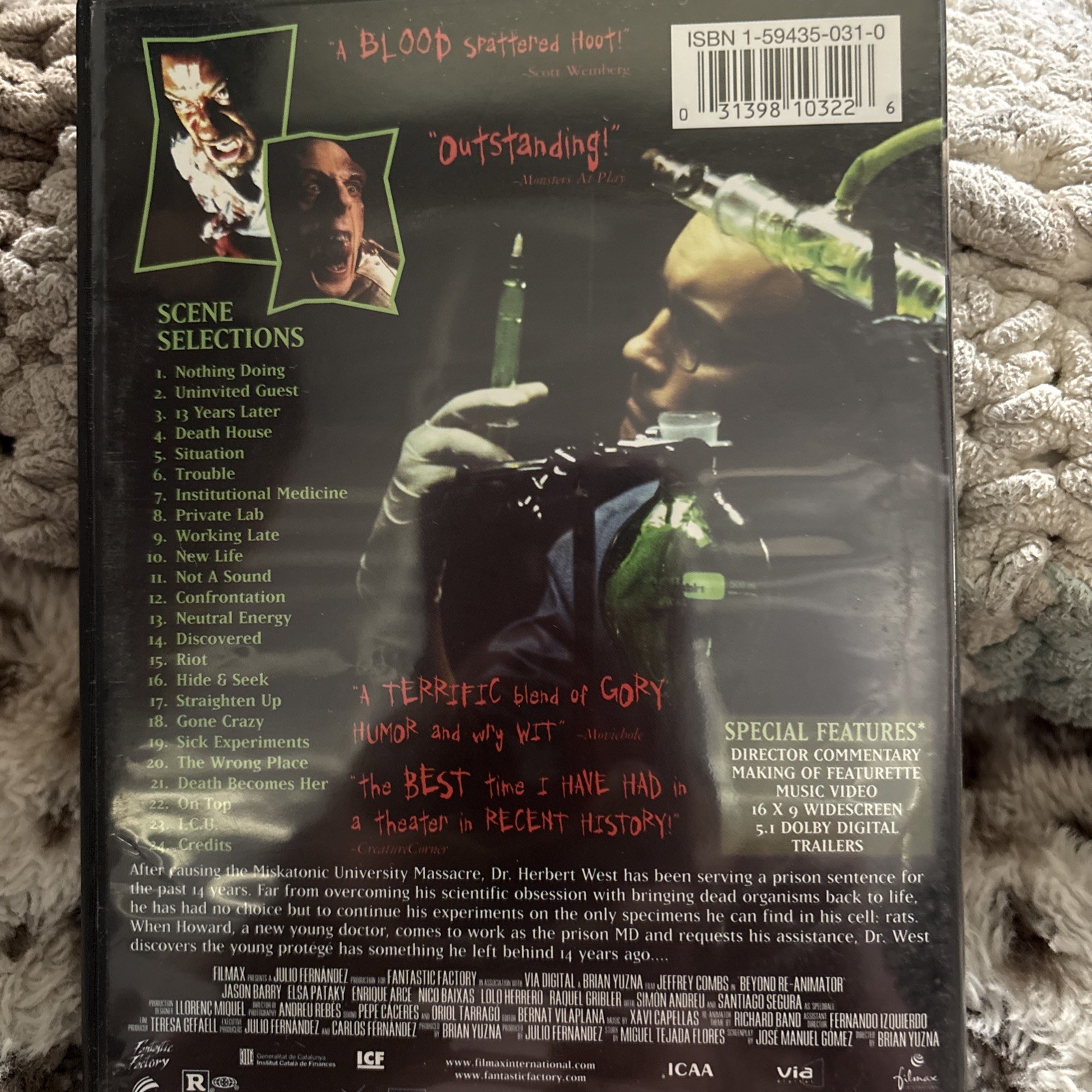 Beyond Re-Animator (DVD, 2003) Jeffrey Combs Brian Yuzna
