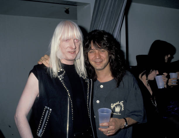 Eddie Van Halen & Edgar Winter at Bill & Teds Bogus Journey – 1991 Old Photo