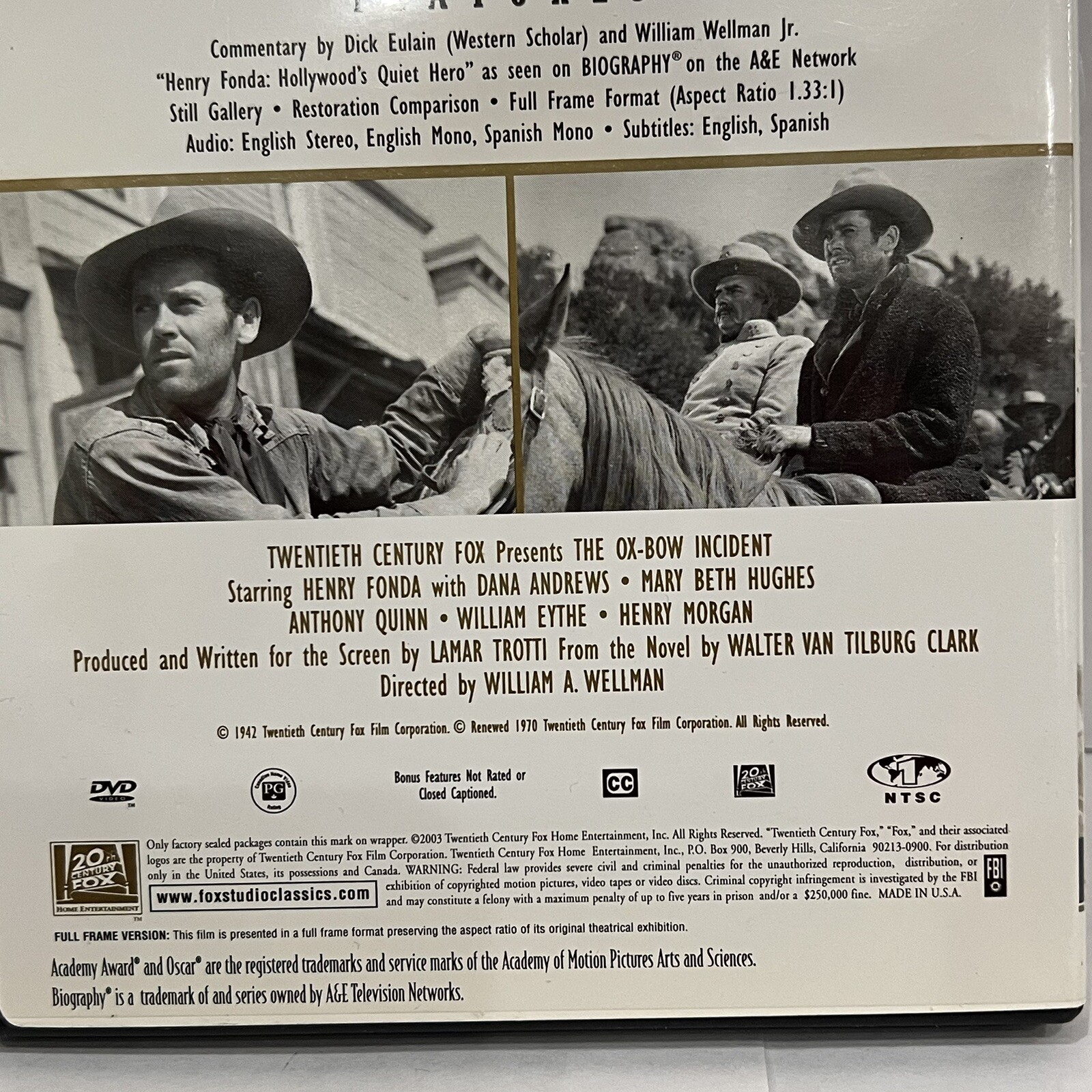 Hush…Hush, Sweet Charlotte, Zorba, The Ox-Bow Incident DVD Bette Davis Quinn