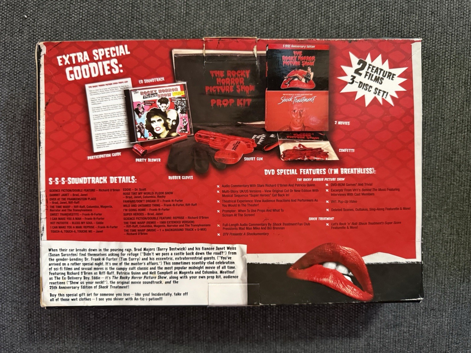 The Rocky Horror Picture Show RARE Sealed Gift Set w/ Props, Movies, Soundtrack