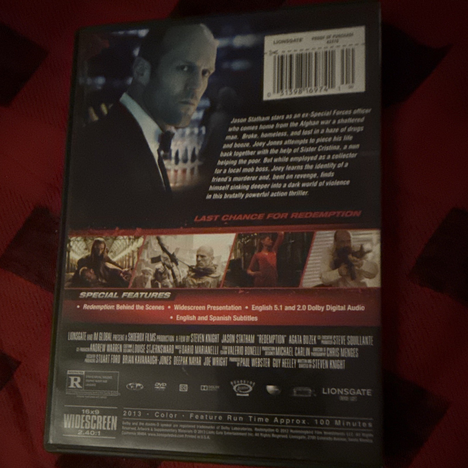 Lionsgate Redemption DVD Widescreen Behind the Scenes Jason Statham R 100m