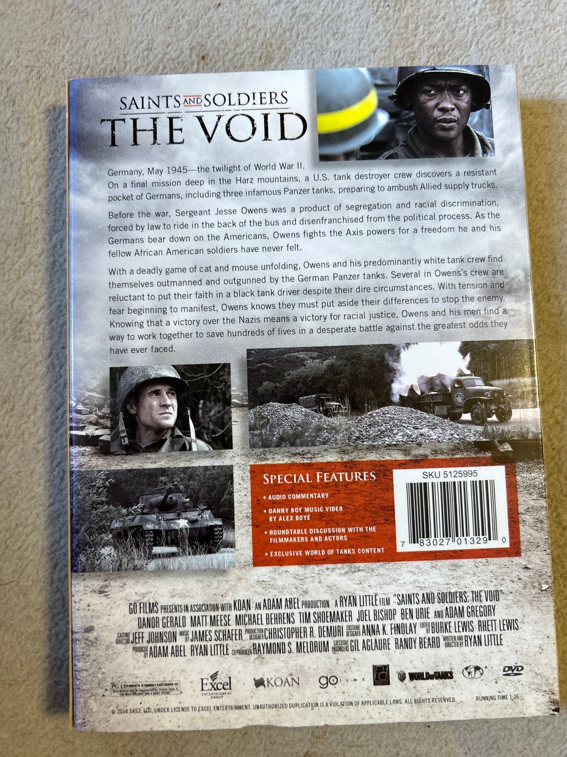 Saints and Soldiers: The Void DVD 2014 War Film Ryan Little Special Features
