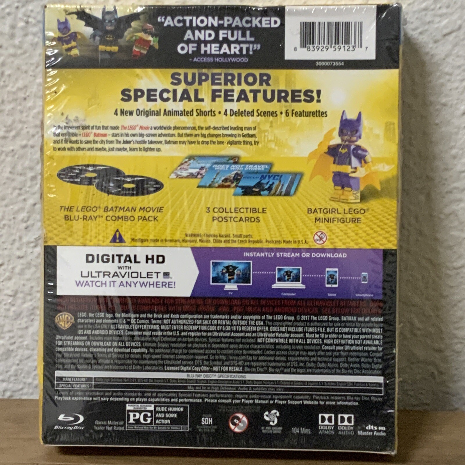 🦇 The Lego Batman Movie (BLU-RAY+DVD) ‼️with target mini figure 🆕
