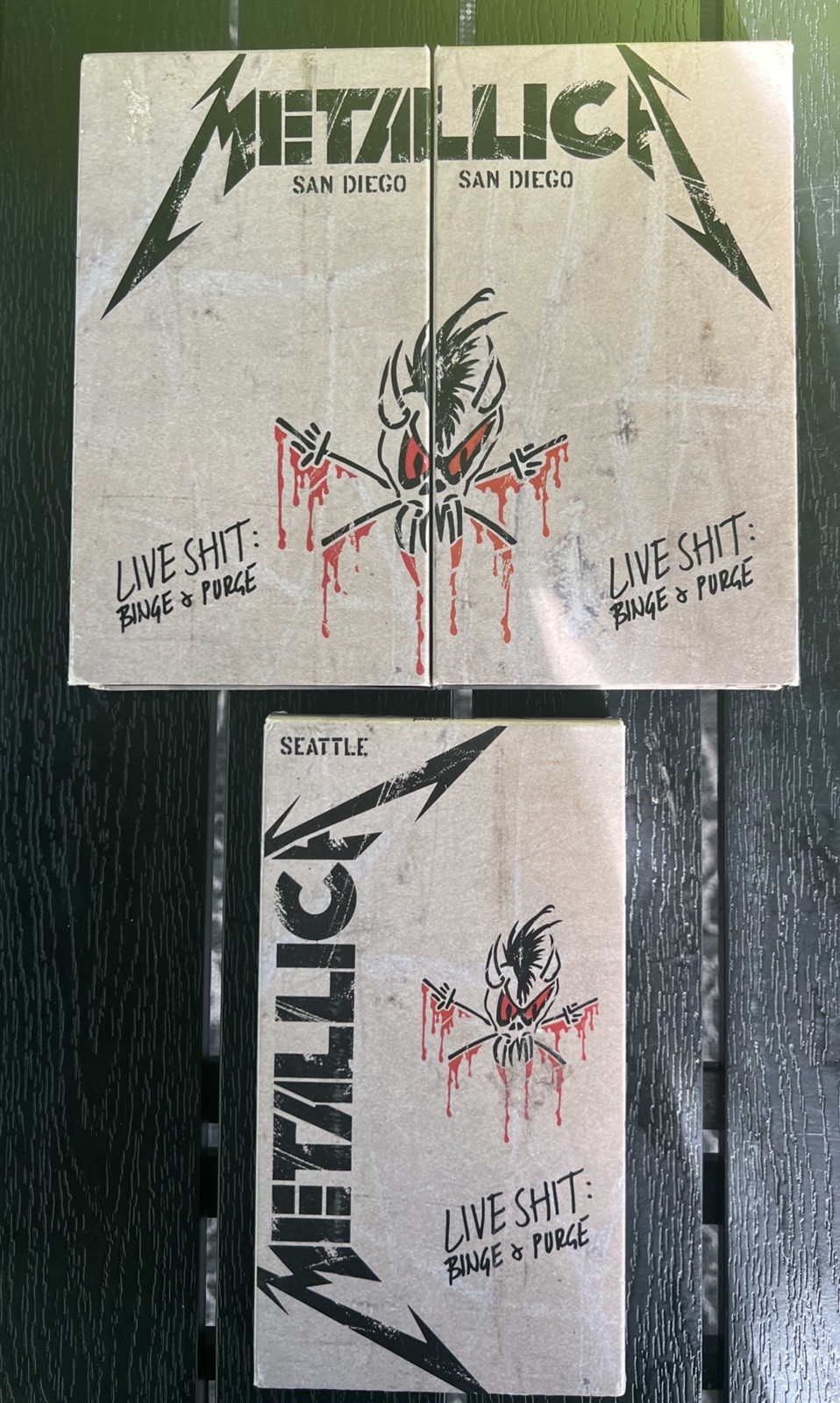 Metallica Live Shit Binge and Purge Seattle & San Diego VHS Tape Set 3 VHS Lot