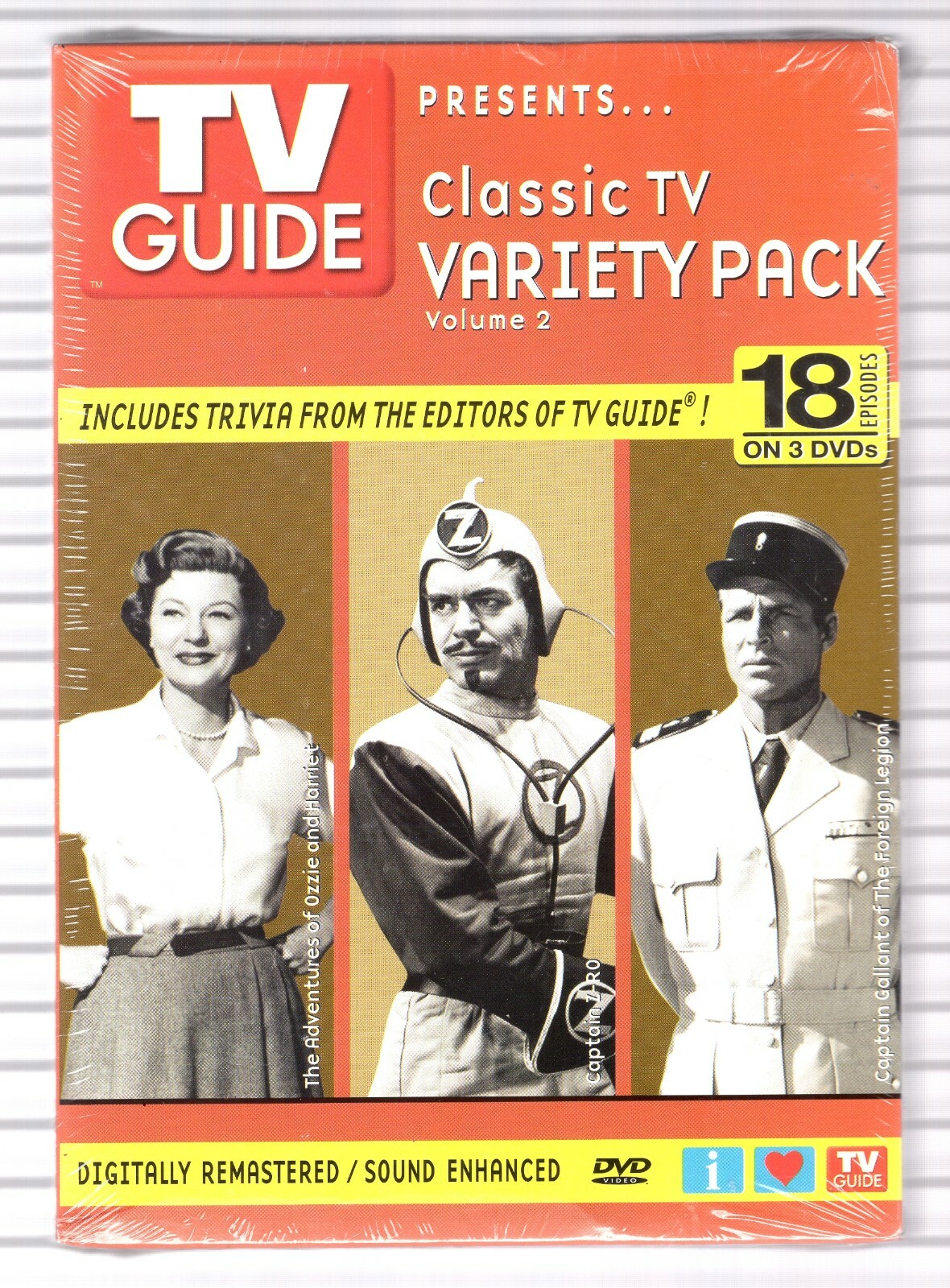 CLASSIC TV VARIETY PACK VOL 2 – NEW UNOPENED BOXED SET – 18 EPISODES – 3 DVD’s