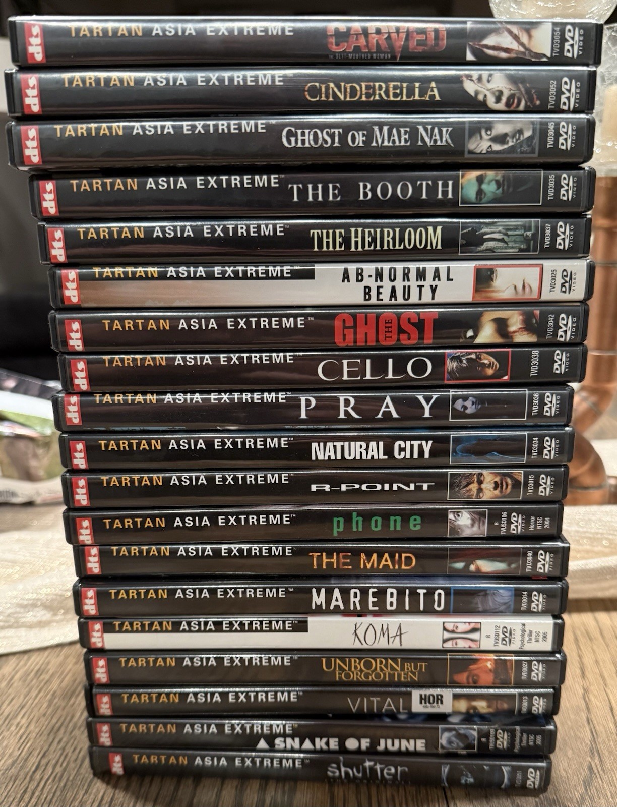 Tartan Asia Extreme DVD Lot 19 Movies Shutter Marebito Snake of June Vital OOP