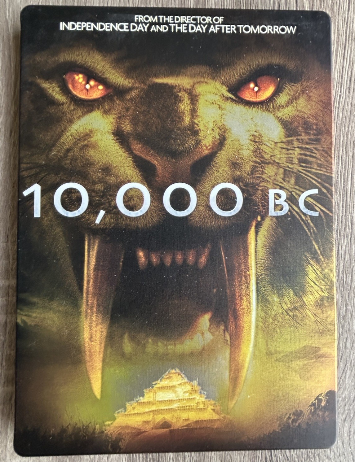 10,000 BC DVD Steelbook w/Bonus Nat Geo Prehistoric Sabertooth DVD VGUC