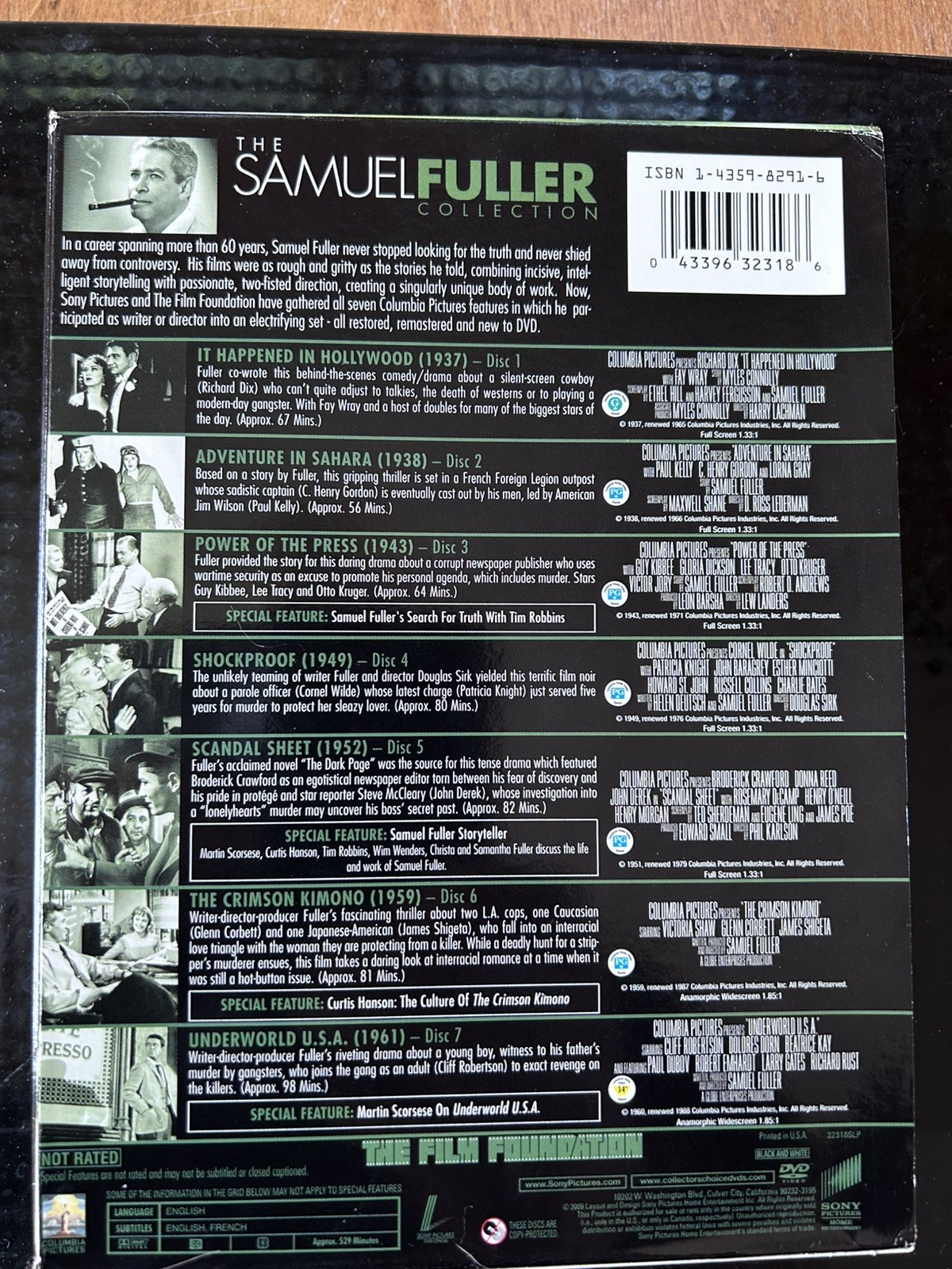 SAMUEL FULLER FILM COLLECTION 7 CDs/7 Films Remastered Like New! Great Price!