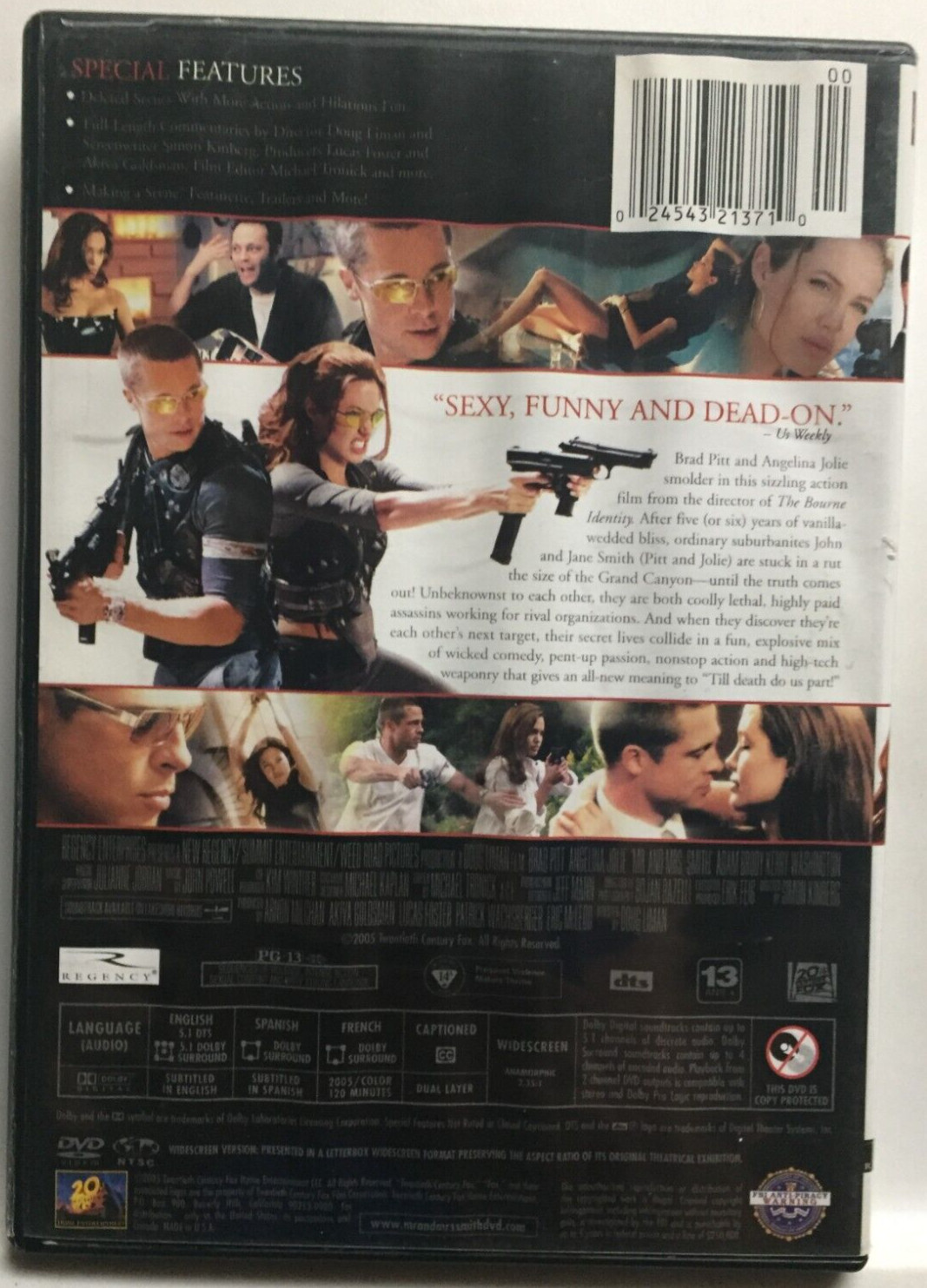 Mr. & Mrs. Smith (DVD,2005,Widescreen) Brad Pitt,Angelina Jolie,Not a Scratch!
