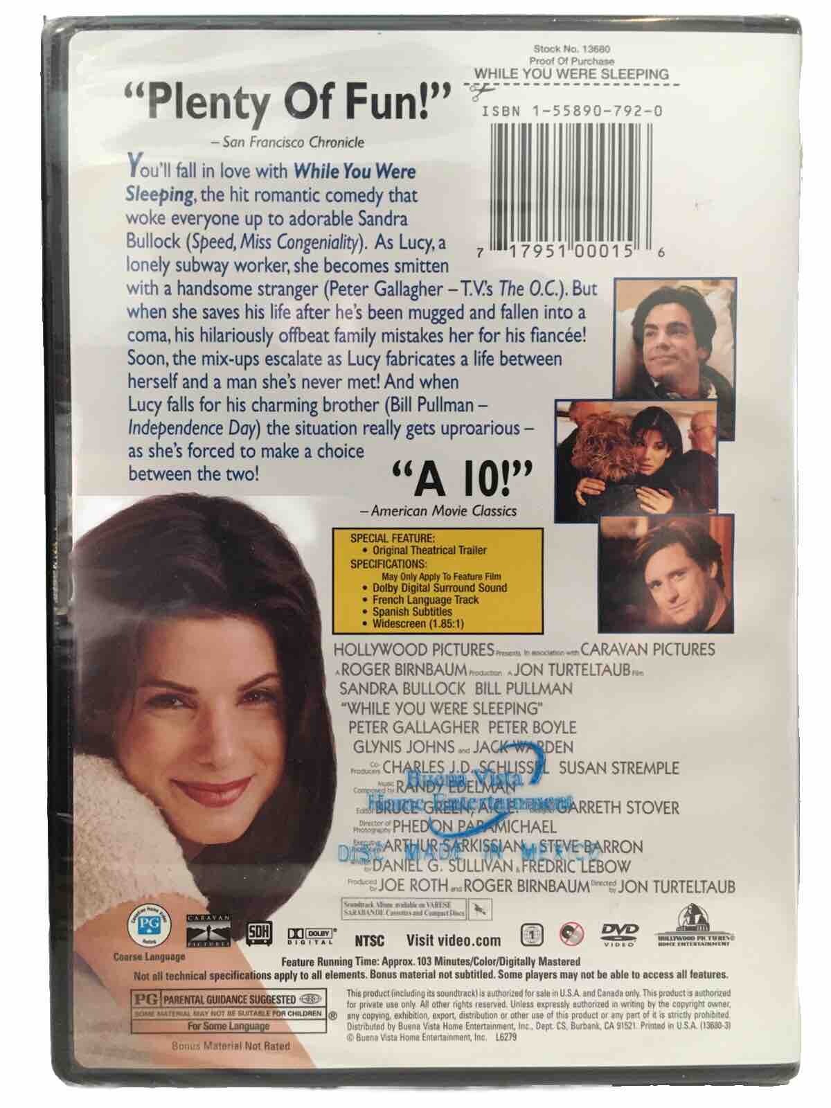 While You Were Sleeping (DVD, 1995) Sandra Bullock! Bill Pullman! New! Sealed!