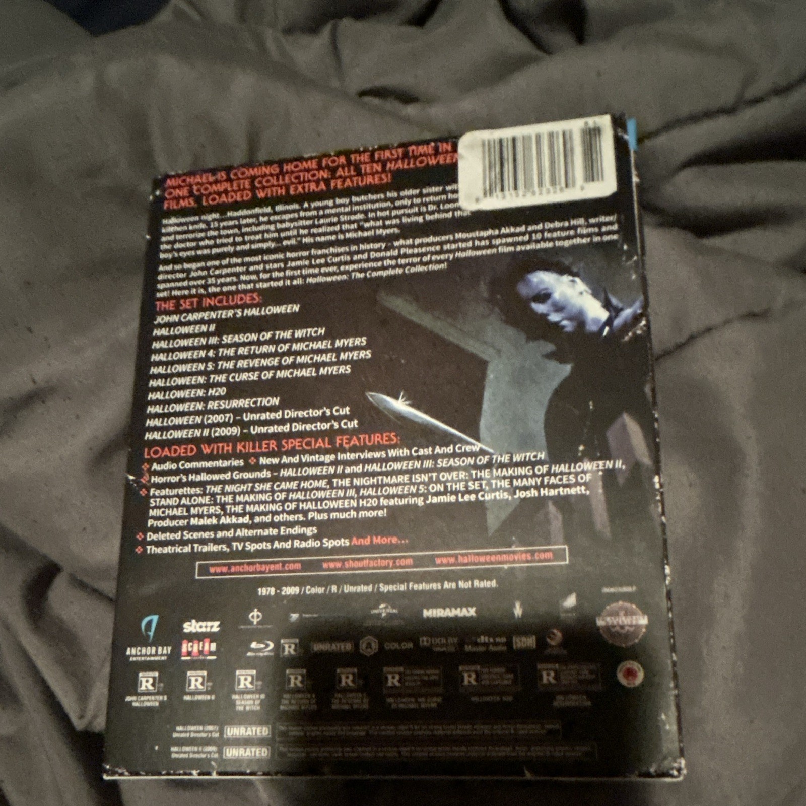 Anchor Bay Halloween: The Complete Collection Blu-ray 10-Disc Box Set Unrated