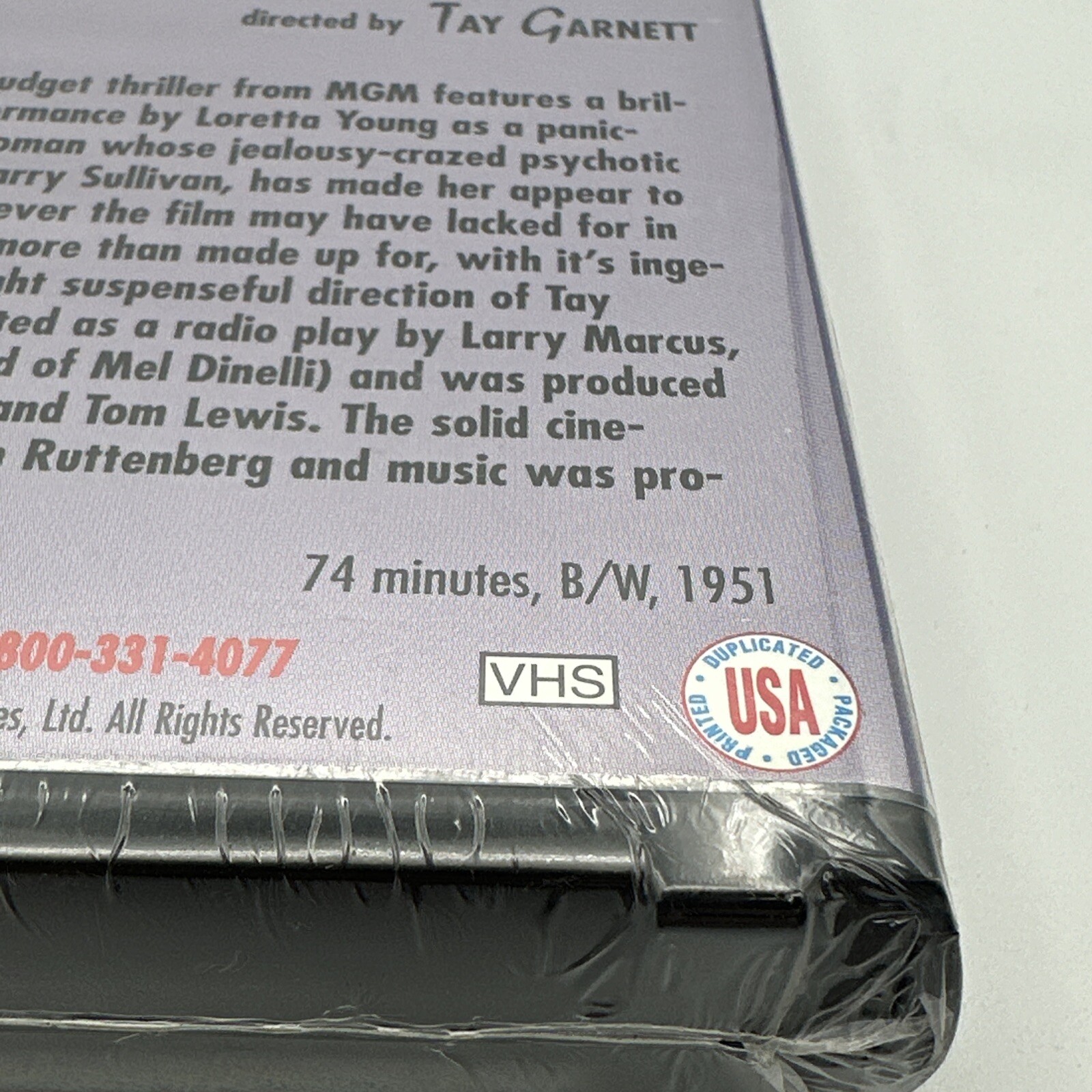 Cause For Alarm 1951 VHS Loretta Young Bruce Cowling Tay Garnett SEALED NOS!