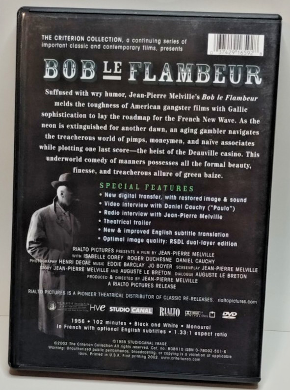 Bob Le Flambeur 1956 DVD French The Criterion Collection #150