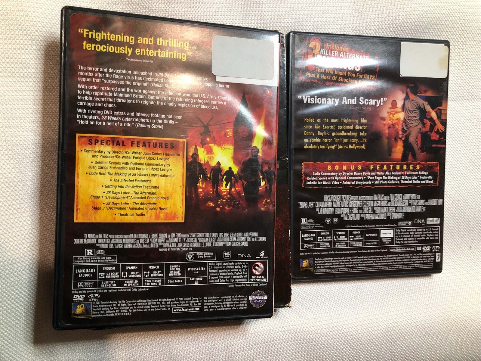 28 Days Later (DVD, 2003) With Alternate Endings & 28 Weeks Later (DVD 2007)