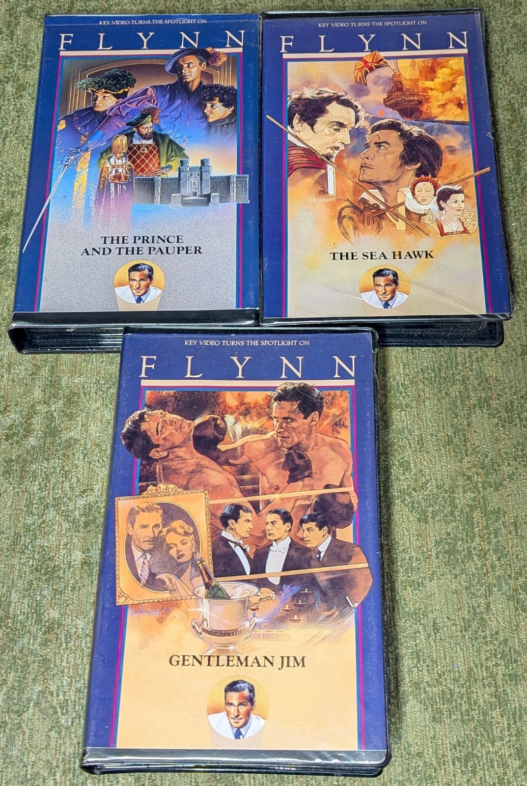 Flynn – Prince and the Pauper + Sea Hawk + Gentleman Jim VHS Set