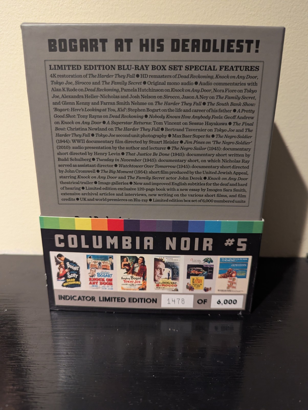COLUMBIA NOIR 5 BOGART Indicator Limited Ed Book REGION B Bluray Rare Criterion