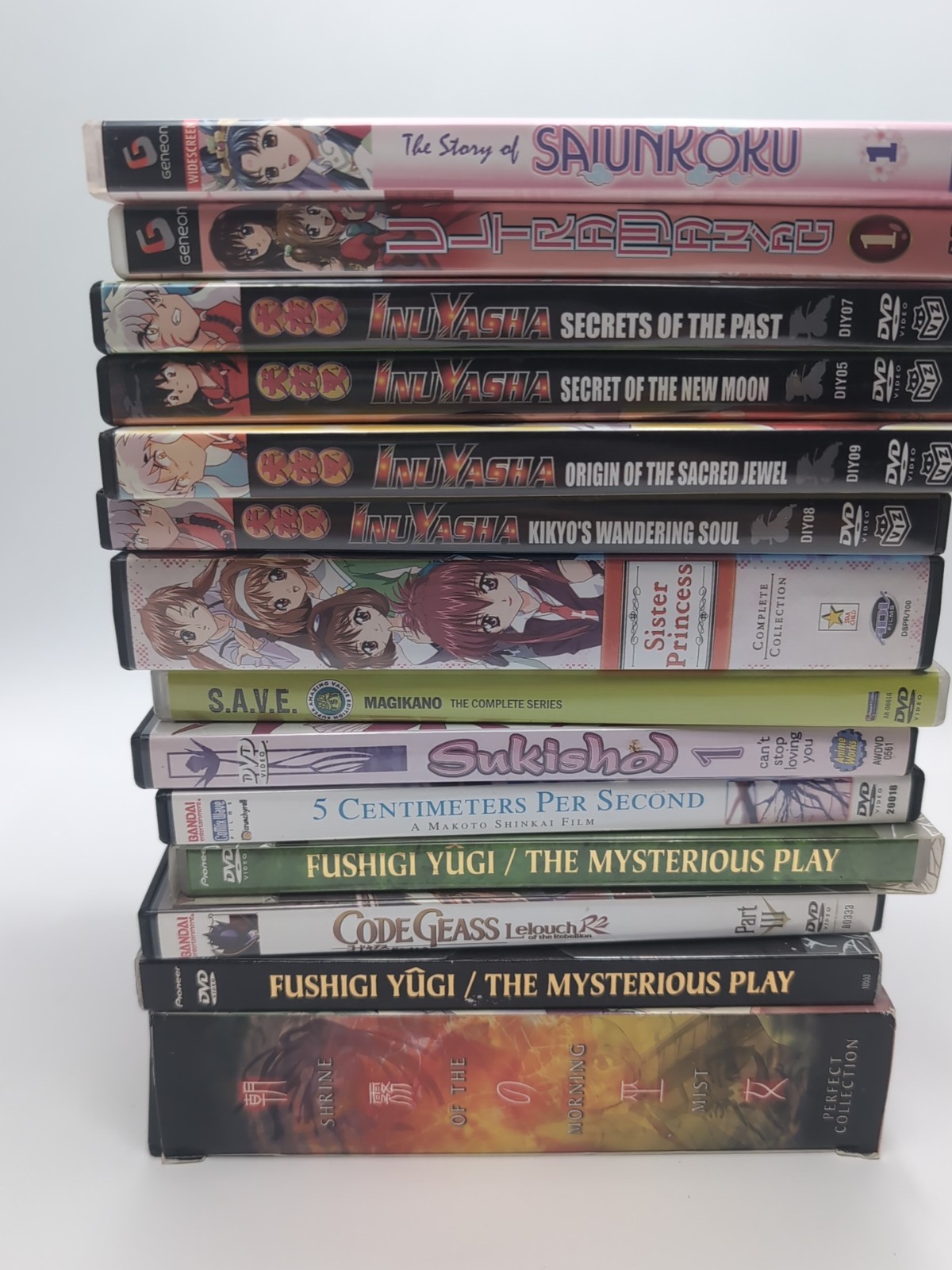 Mixed Lot of 14 Anime DVDs Some Sets Inuyasha Sister Princess Fushigi Yugi Code