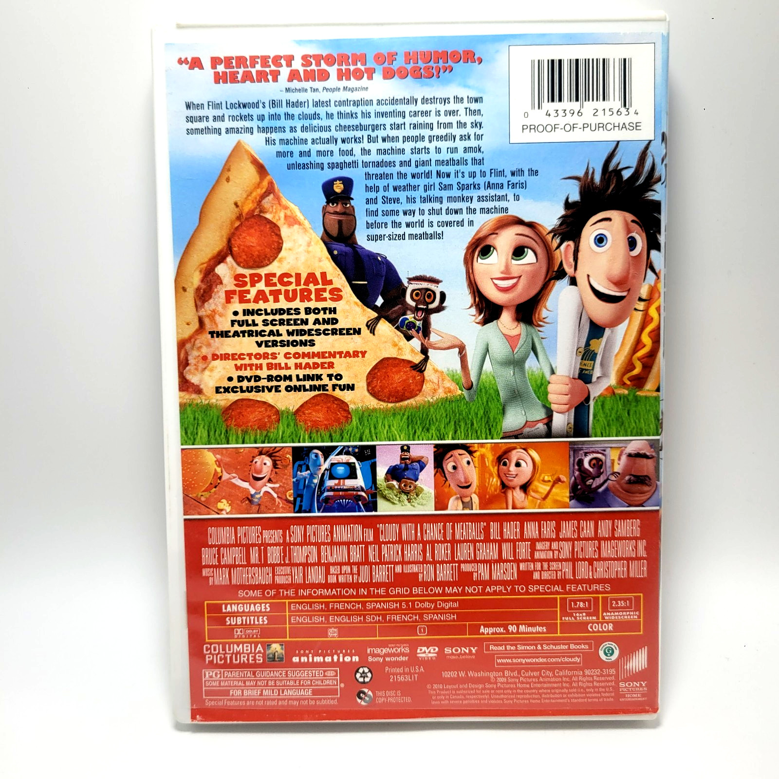 Cloudy With a Chance of Meatballs (DVD, 2010) – SHIPS FREE WITH TRACKING NUMBER!