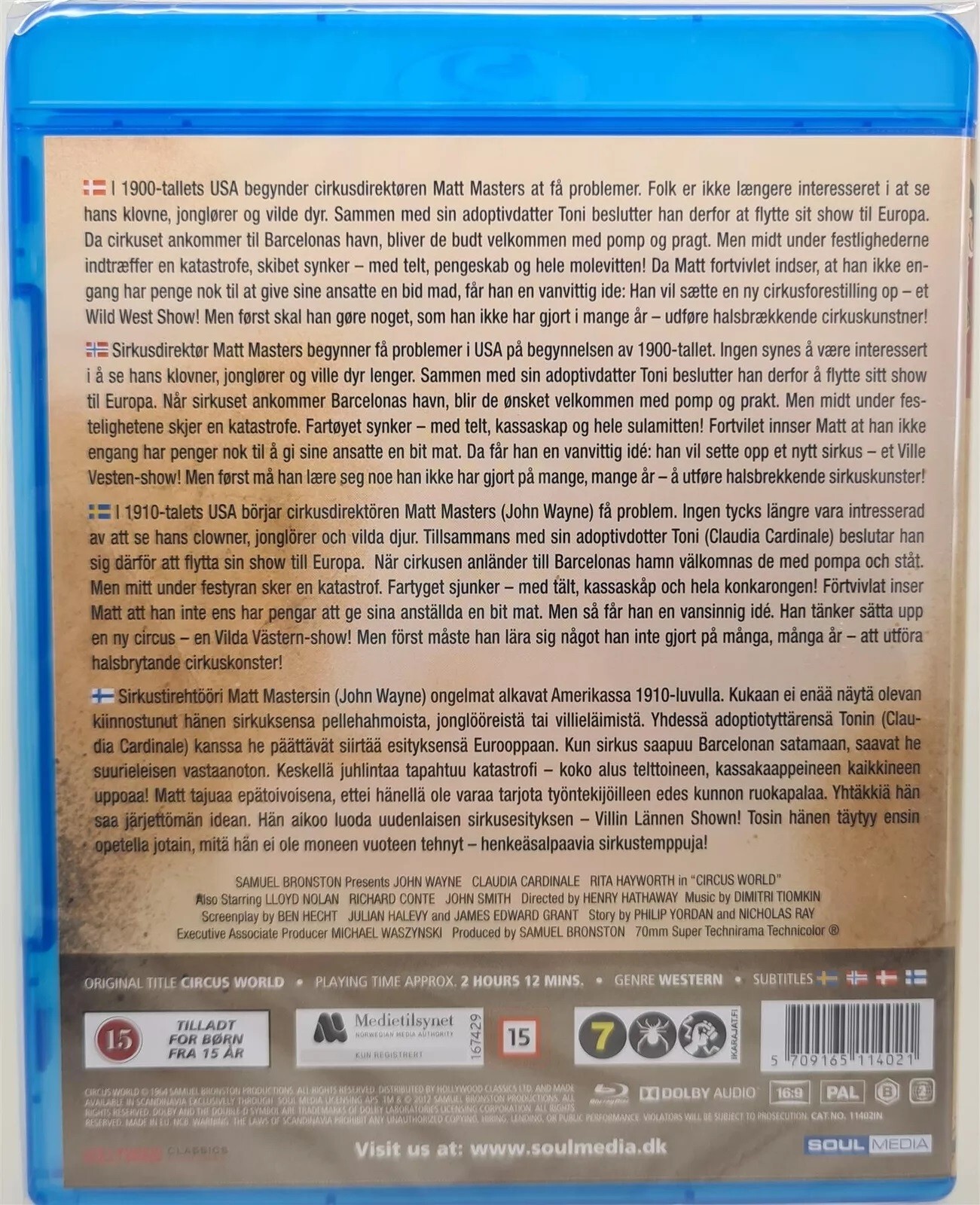 Circus World (1964) John Wayne Blu-Ray NEW (Please Read Full Description)