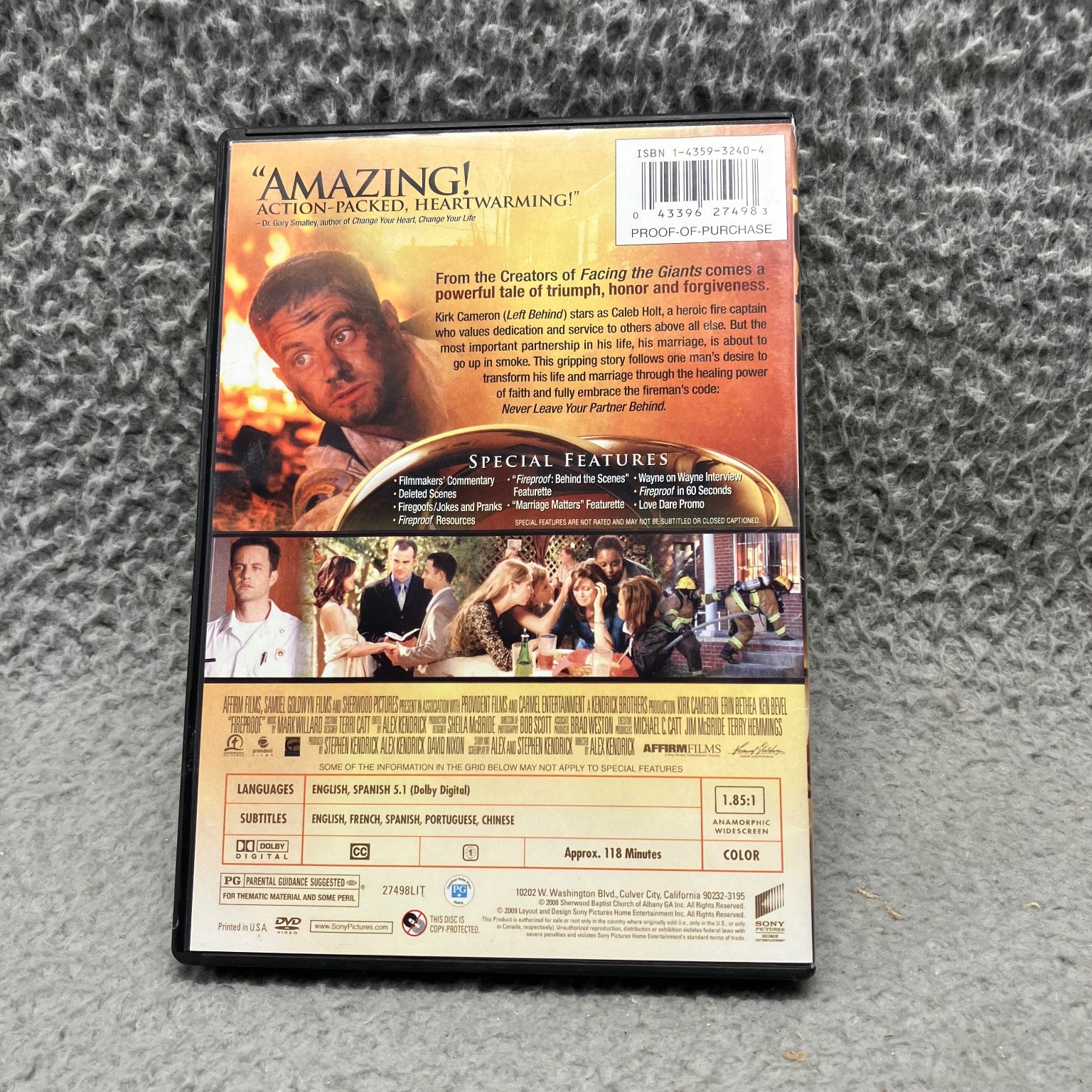 FIREPROOF DVD 2008 Kirk Cameron Alex Kendrick Widescreen Marriage Drama
