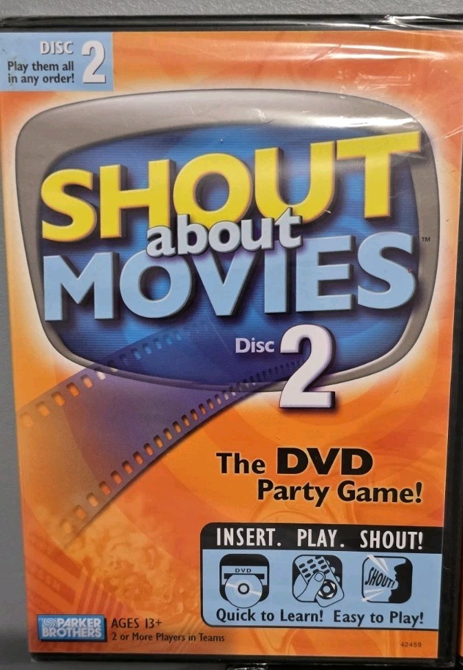 Shout About Movies & Music DVD Party Game Lot Discs 2 & 3 NEW SEALED Parker Bros