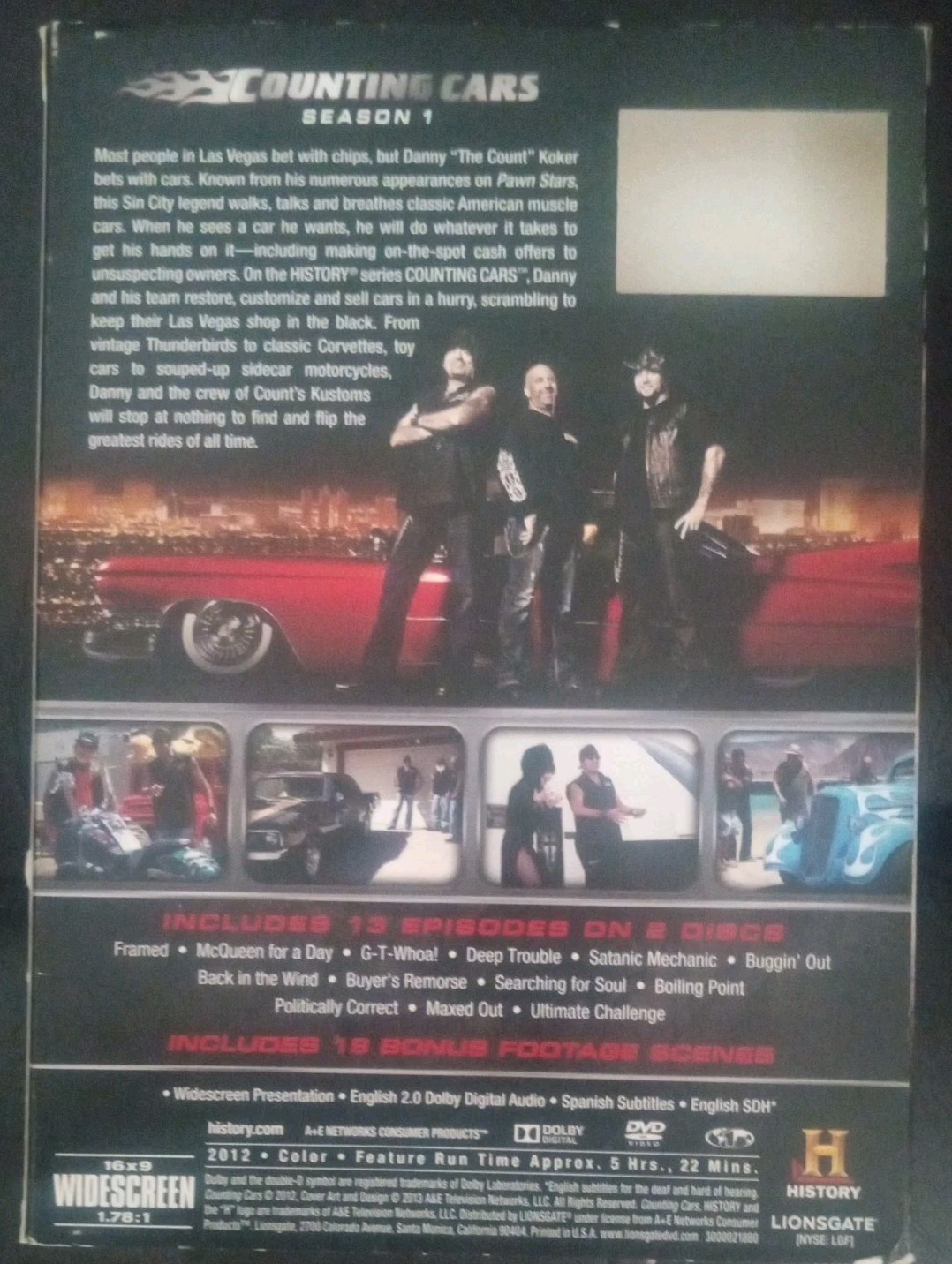 Counting Cars Season 1 – 2 DVDs (History Channel Lionsgate 2012) W/Slipcover