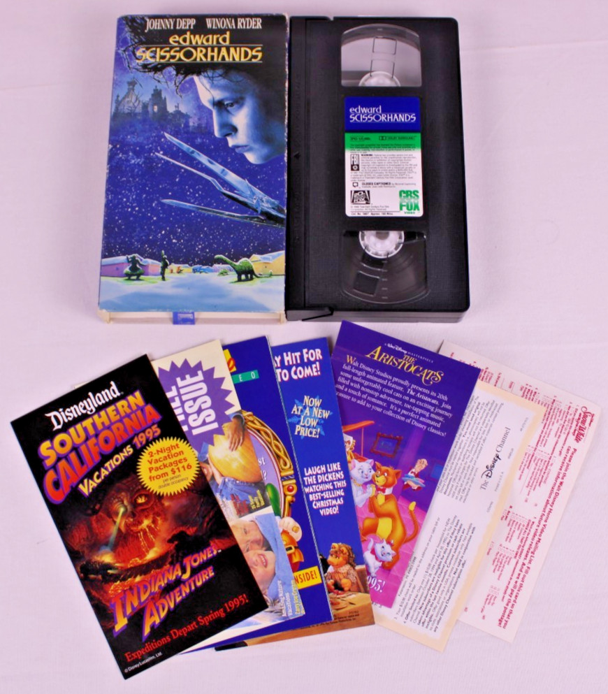 Edward Scissorhands VHS 1991 CBS Fox Johnny Depp Winona Ryder Tested Inserts