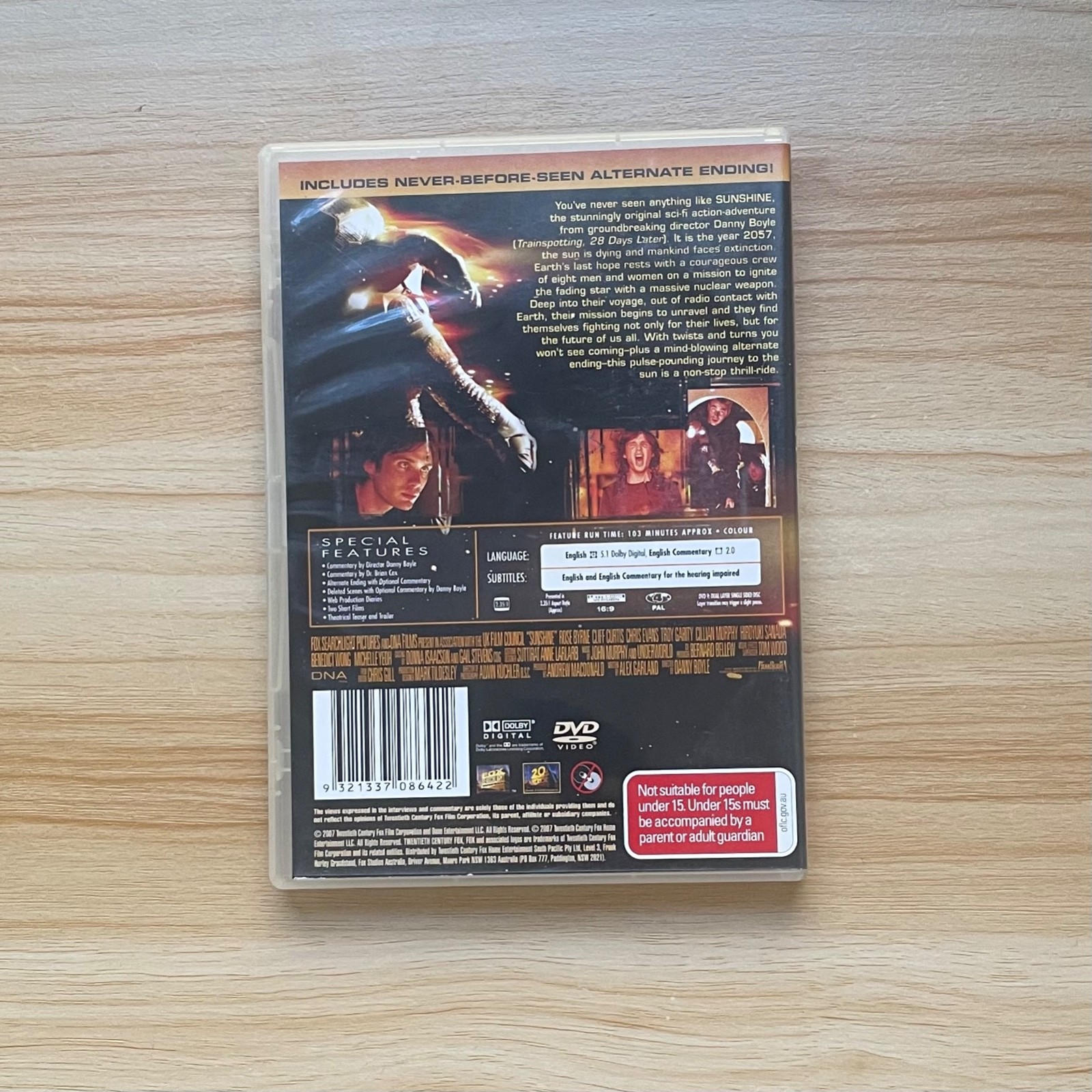 Sunshine 2007 DVD Region 4 PAL Danny Boyle Cillian Murphy Chris Evans RARE OOP