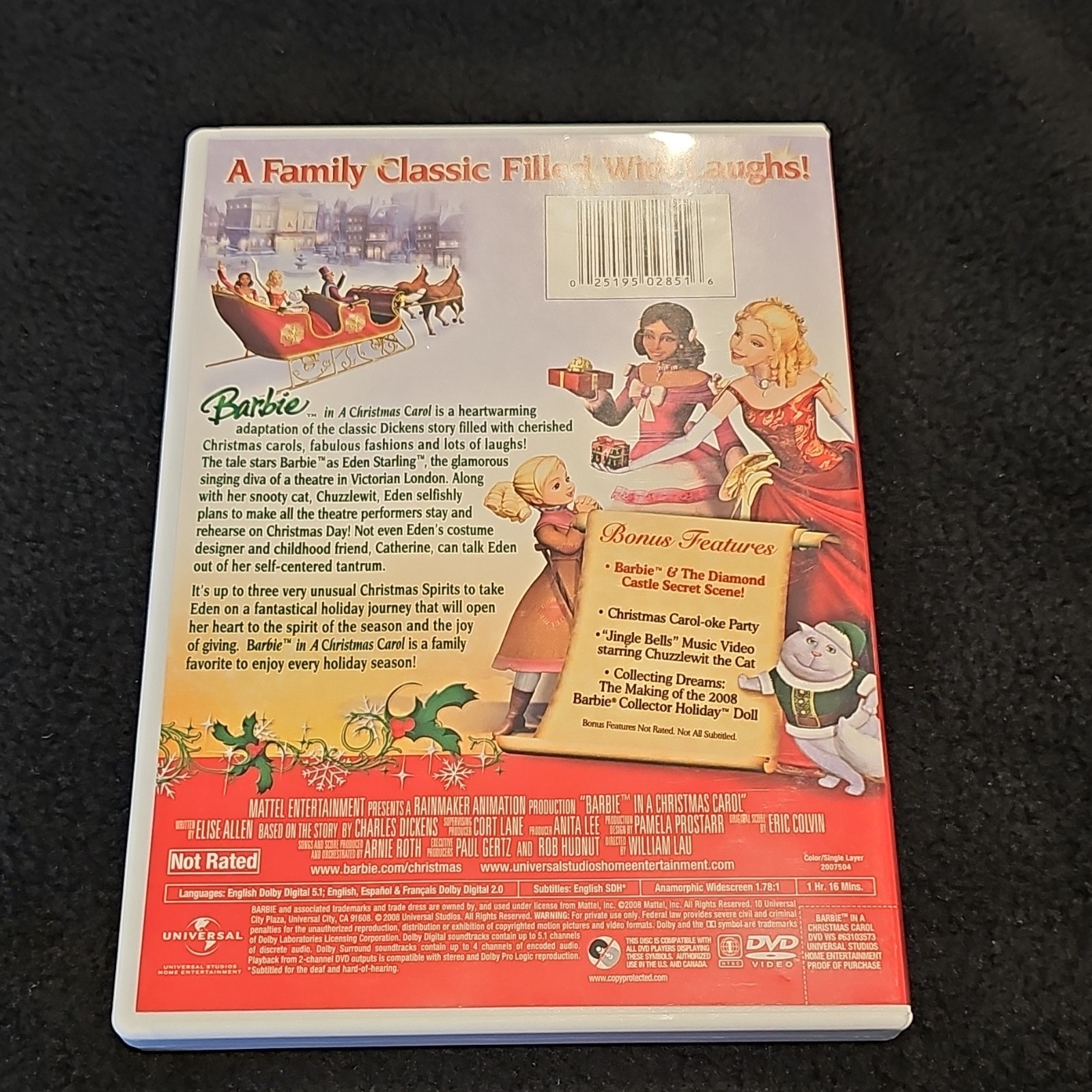 Universal Barbie in A Christmas Carol DVD Widescreen Subtitles NR 76 Min 2008