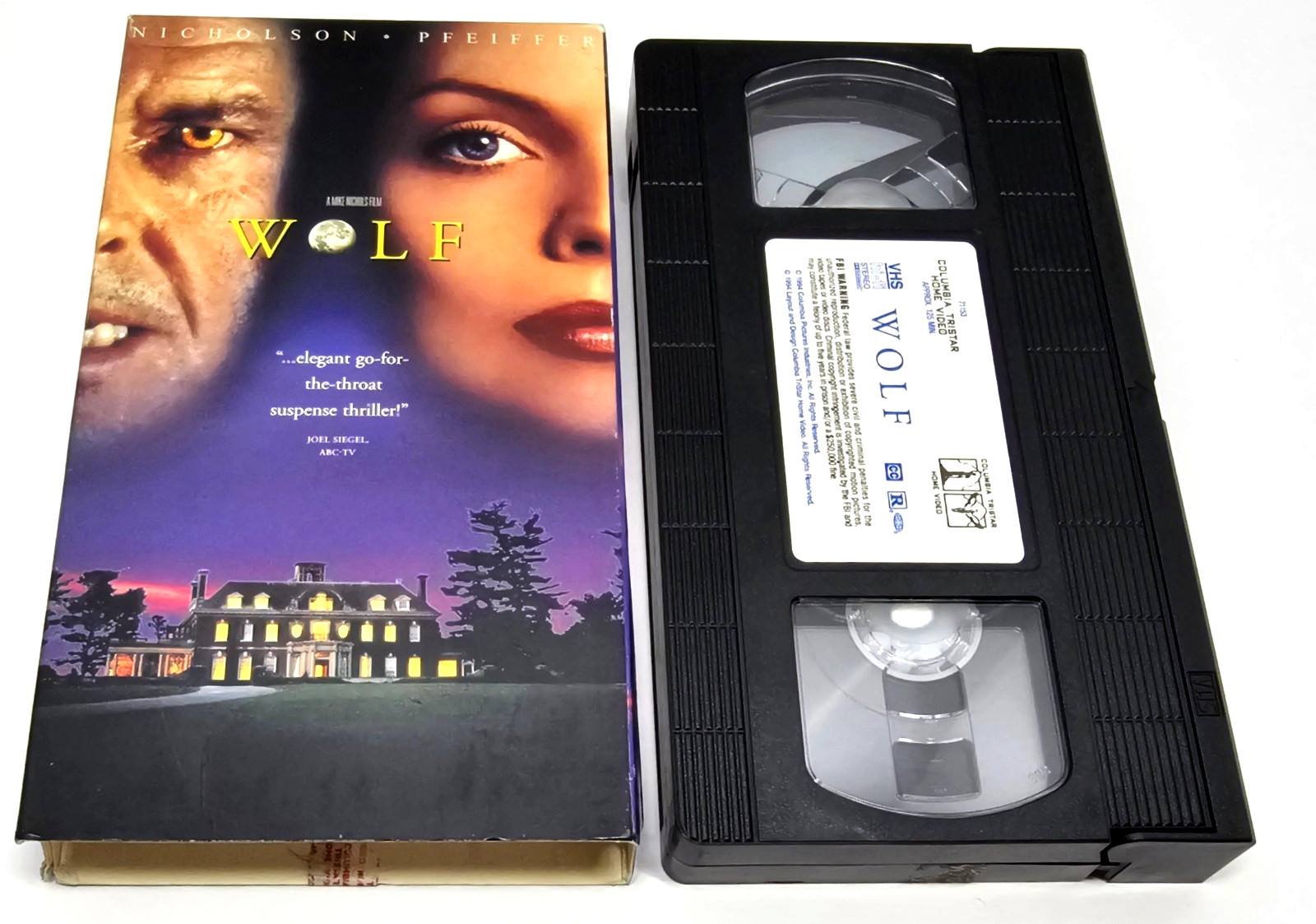 Wolf VHS 1994 Jack Nicholson Michelle Pfeiffer