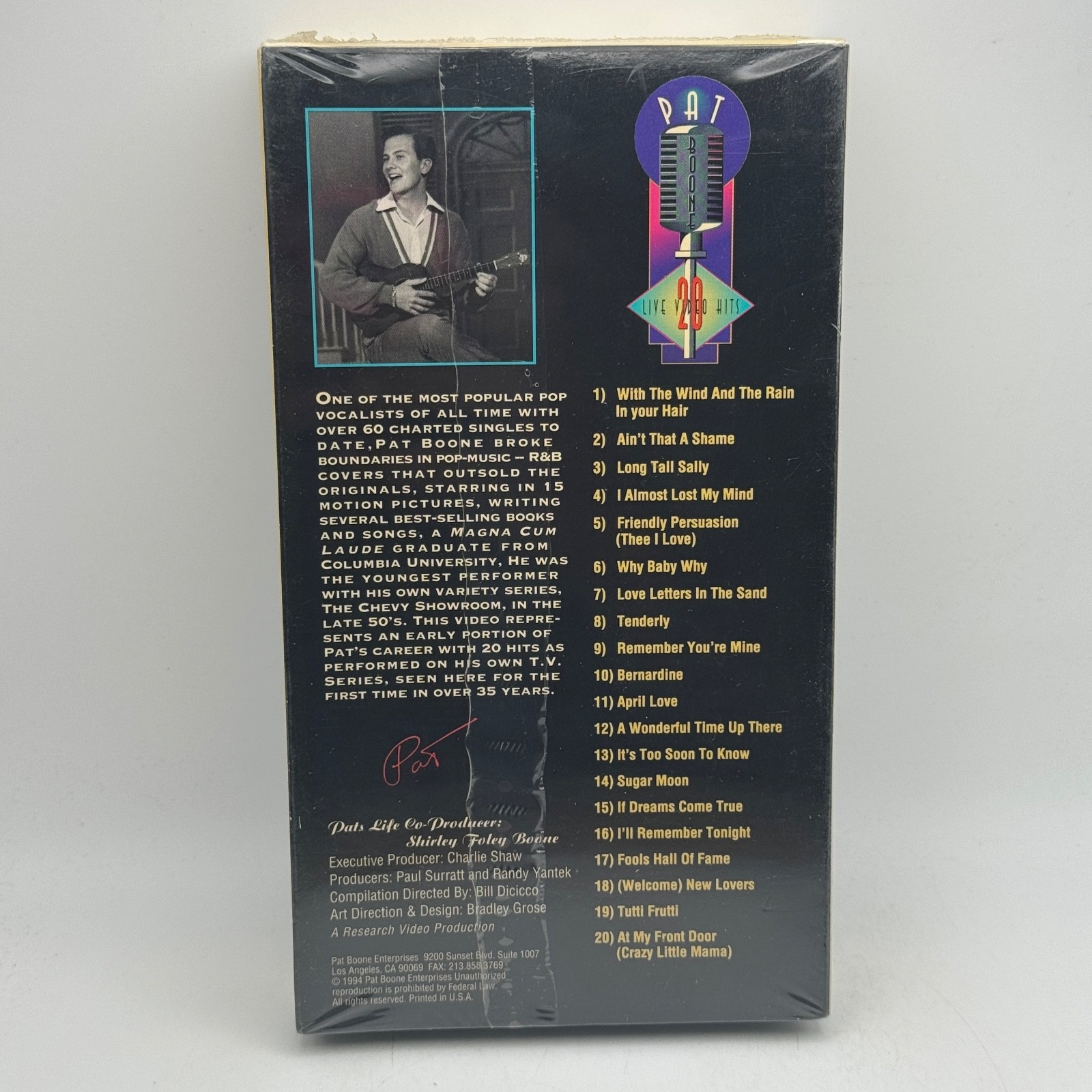 Pat Boone’s Signed Greatest Hits VHS 1994 1950’s TV Variety Show SEALED NOS