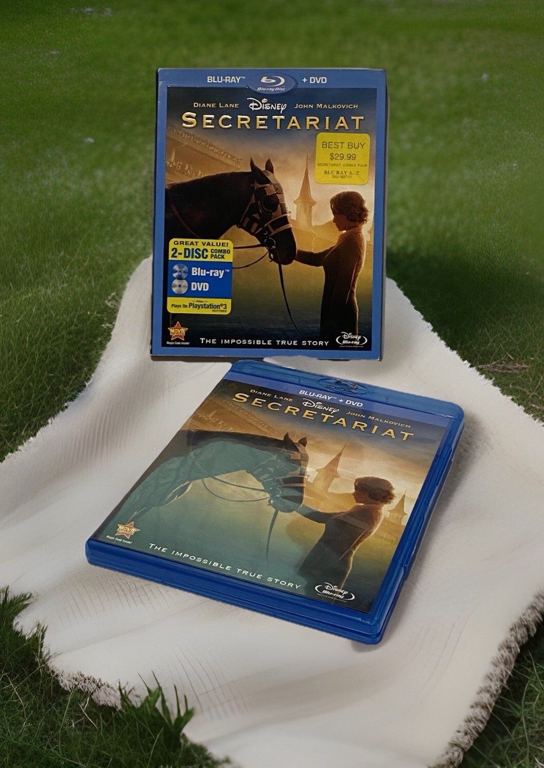 Secretariat (Blu-ray/DVD, 2010) w/Slipcover Disney 2 Disc Combo Pack True Story