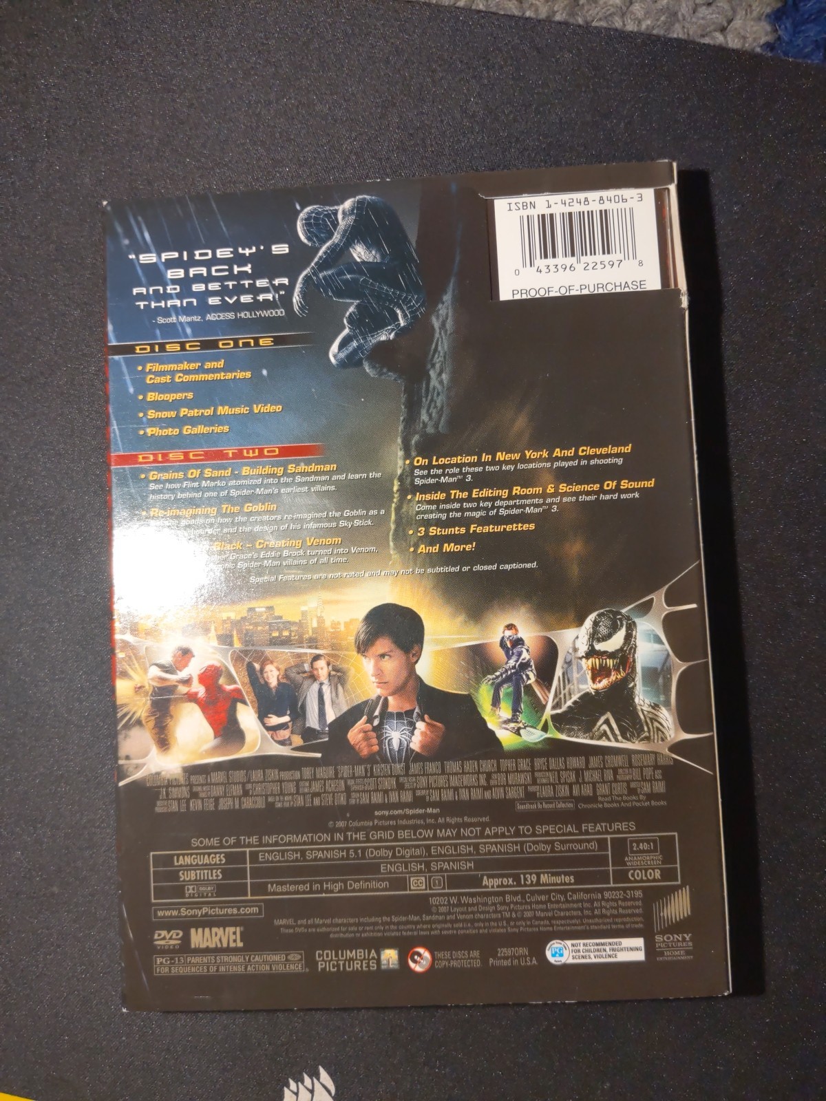 Spider-Man 3 (3-Disc Widescreen Deluxe Edition)(DVD) + Production Notes Book