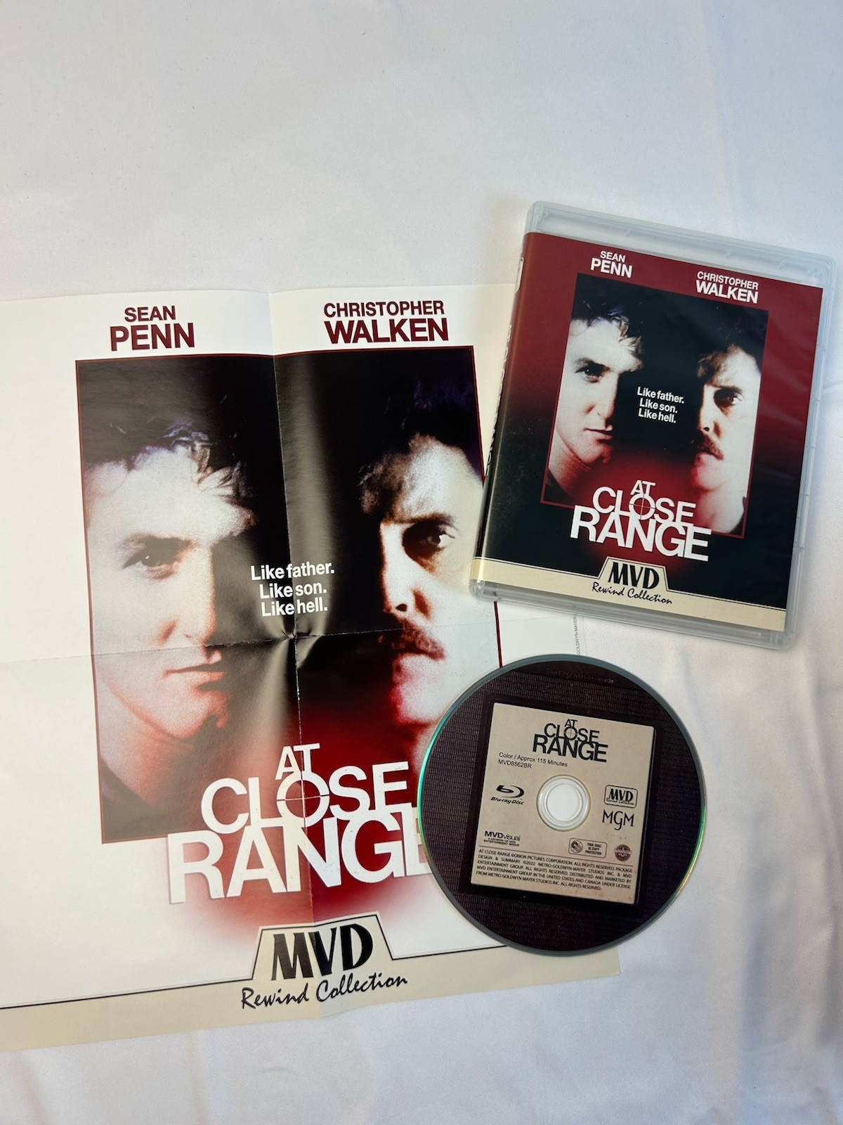 At Close Range Blu-ray 1986 Sean Penn Christopher Walken with Poster