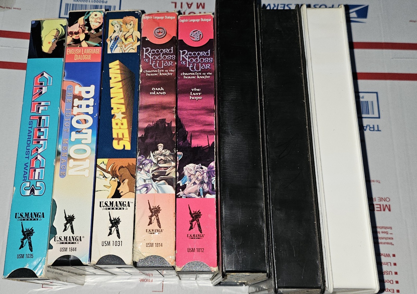 Animie VHS Tape Lot Of 8 US Manga Renditions Gunbuster Hideaki Vintage 1990s OOP
