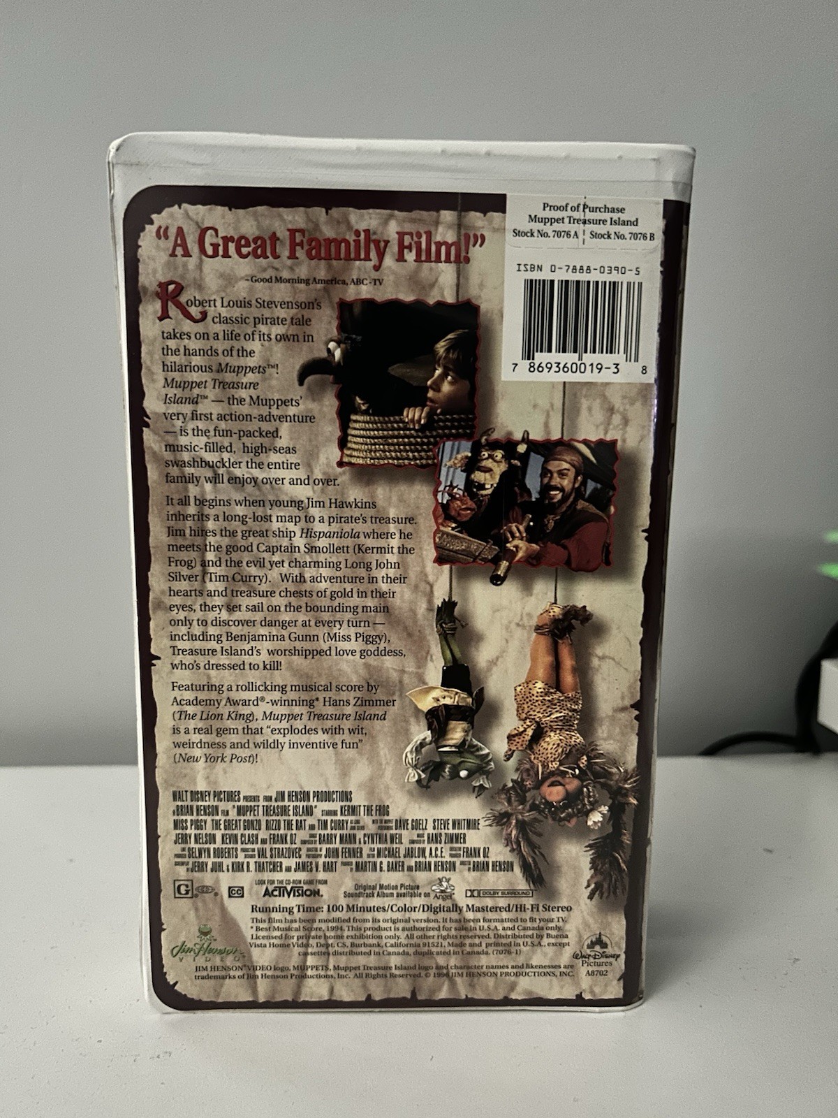 Muppet Treasure Island VHS 1996 Kermit Jim Henson 90s Nostalgia Retro Clamshell