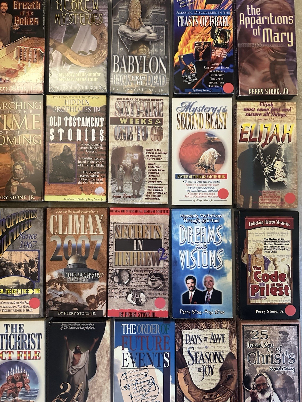 Lot Of 48 Perry Stone Jr VHS Tapes – Occult, End Times, Anti-Christ, Prophecy