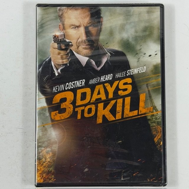 3 Days to Kill DVD (2014) Kevin Costner, Amber Heard Hailee Steinfeld NEW SEALED