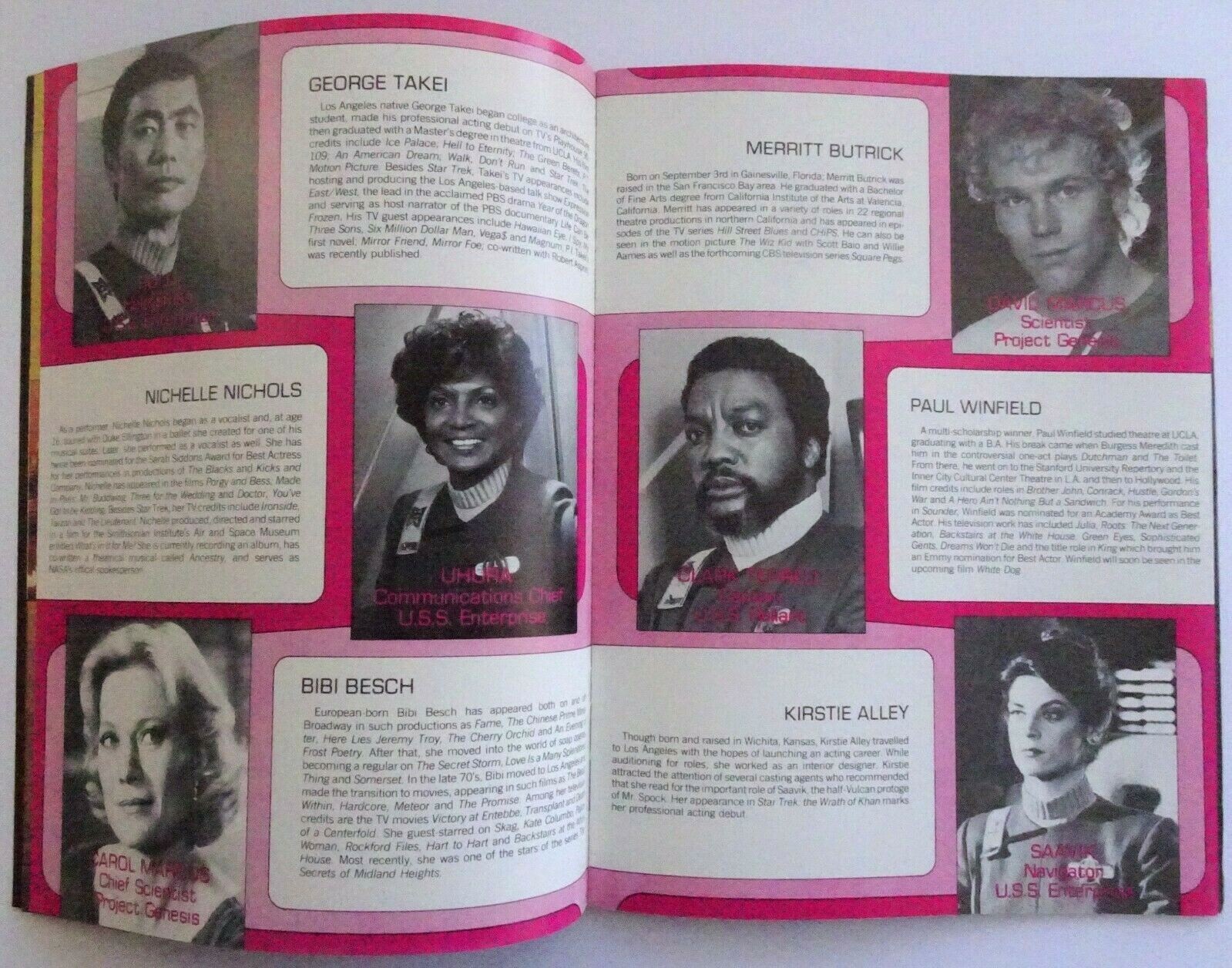 Star Trek II The Wrath of KHAN Movie Program William Shatner Leonard Nimoy 1982