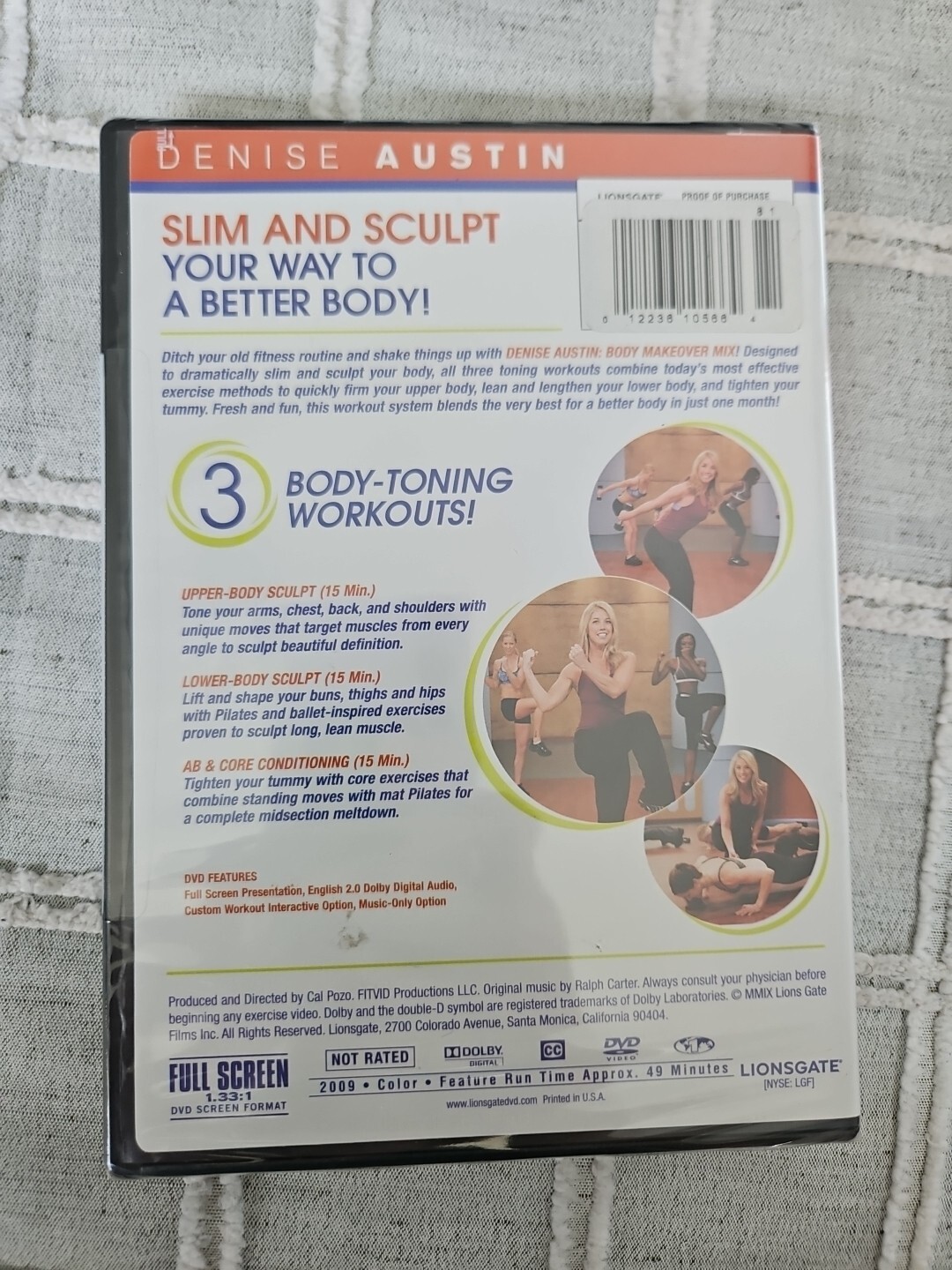 Denise Austin Body Makeover Mix DVD 2009 Full Screen SEALED NEW 3 Body Toning
