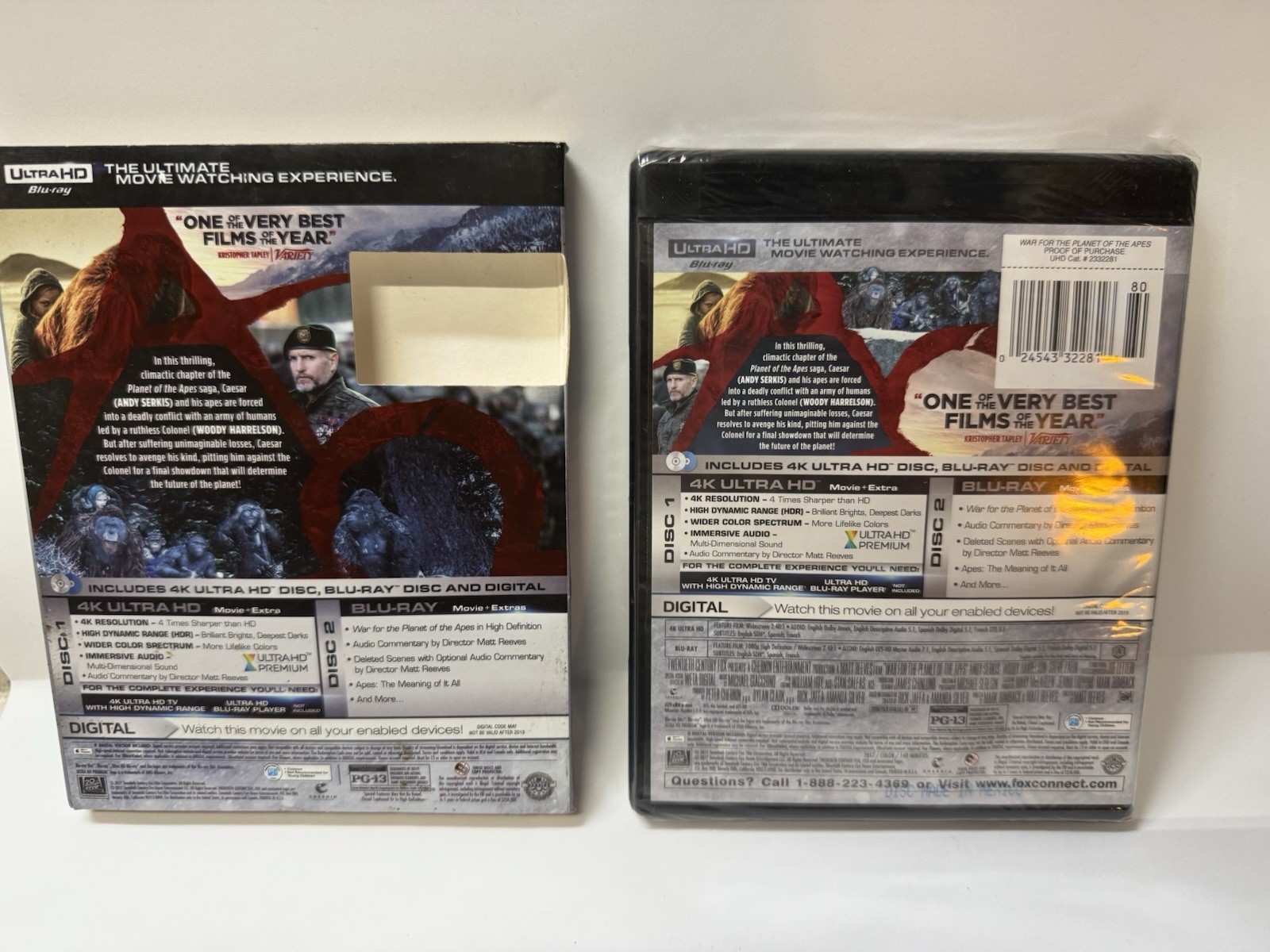 War for the Planet of the Apes 4K Ultra HD Blu-ray Sealed Cardboard Slipcover