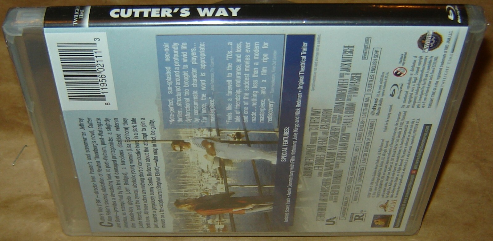 CUTTER’S WAY LIMITED EDITION TWILIGHT TIME BLU-RAY, NEW & SEALED, JEFF BRIDGES