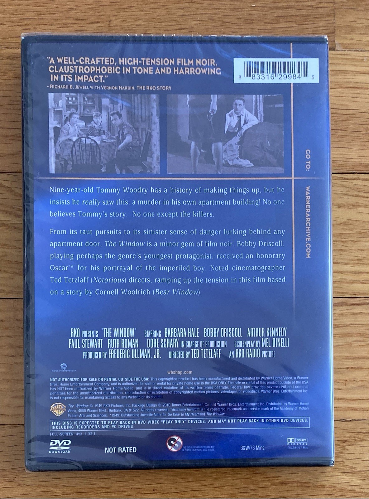 The Window DVD Warner Archive Collection NEW SEALED Barbara Hale Bobby Driscoll