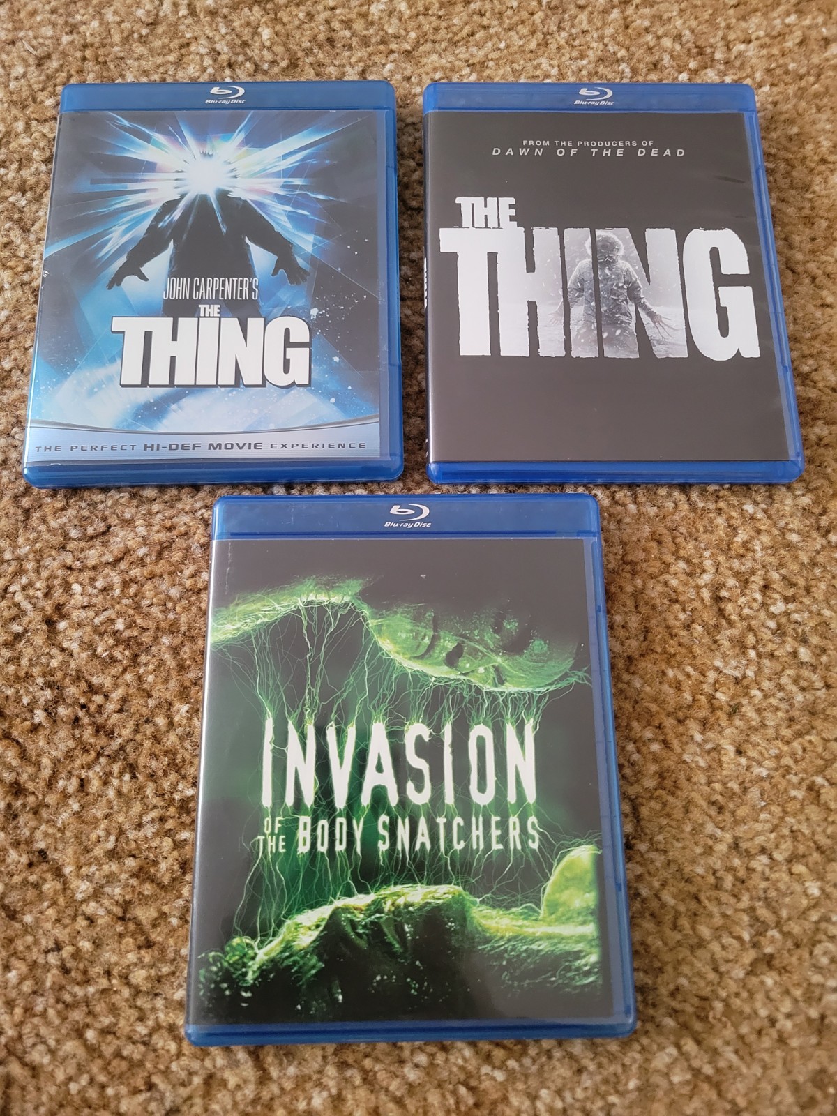 *NO OFFERS* The Thing 1982 & 2011 + Invasion of Body Snatchers ’78 Blu-rays U.S.