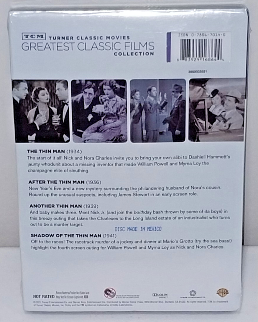 TCM Collection 4 Movies ~The Thin Man / After / Another / Shadow of (DVD, 2011)
