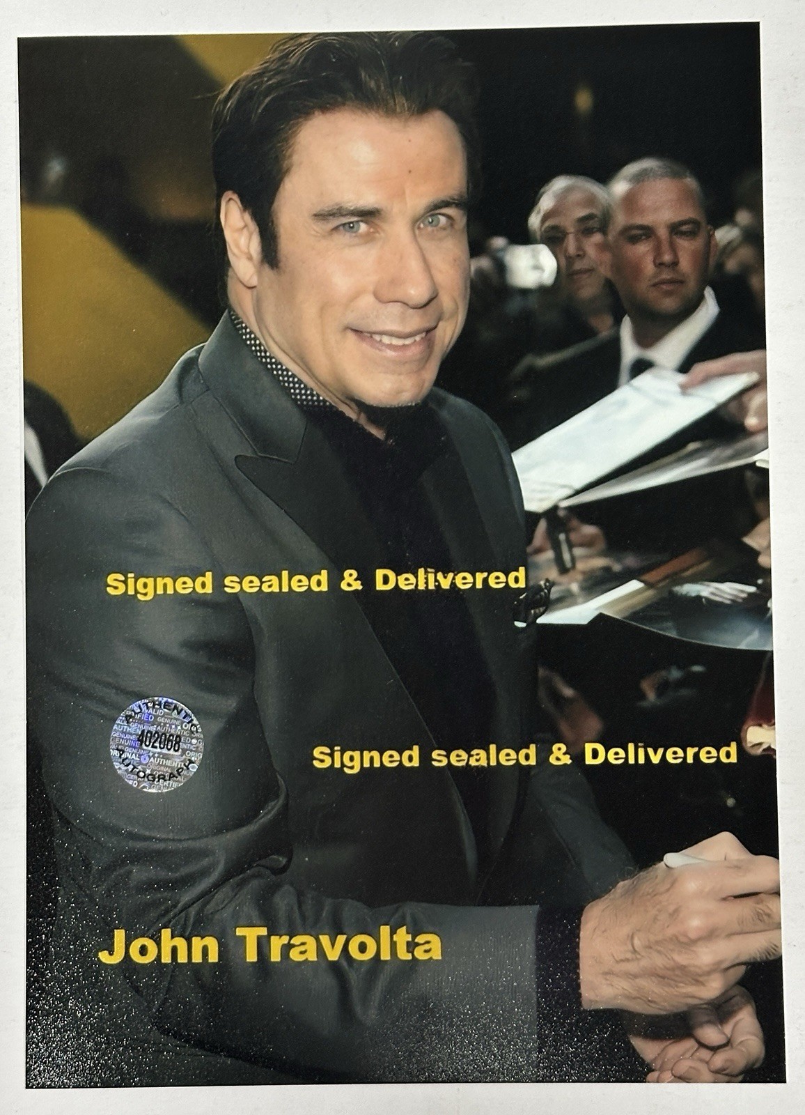 John Travolta Pulp Fiction Hand Signed Photo 18cm x 12.5cm – Comes with COA