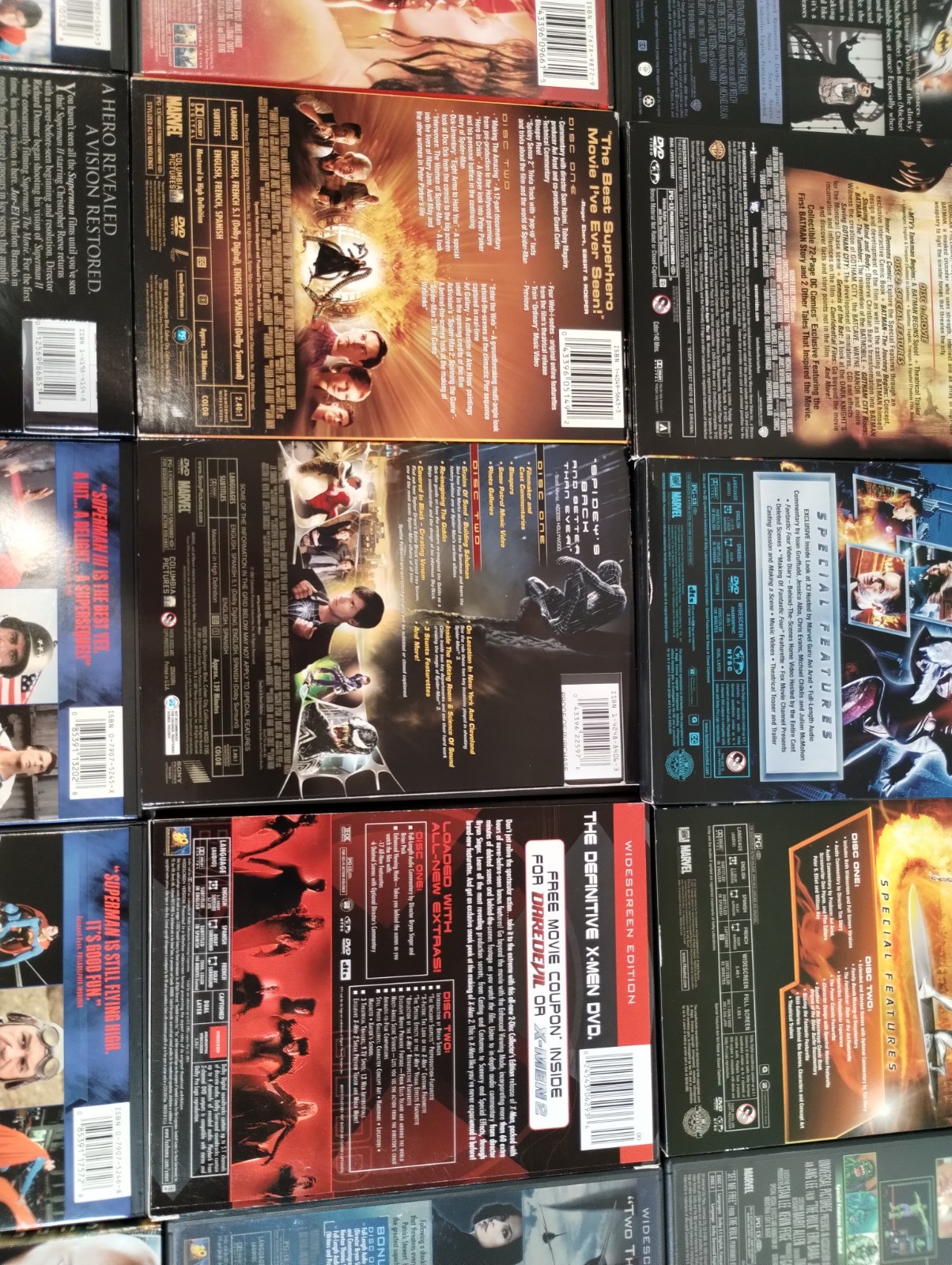 Marvel / DC Movies DVD Lot of 19 + 2 Makings of DVDs Excellent Condition