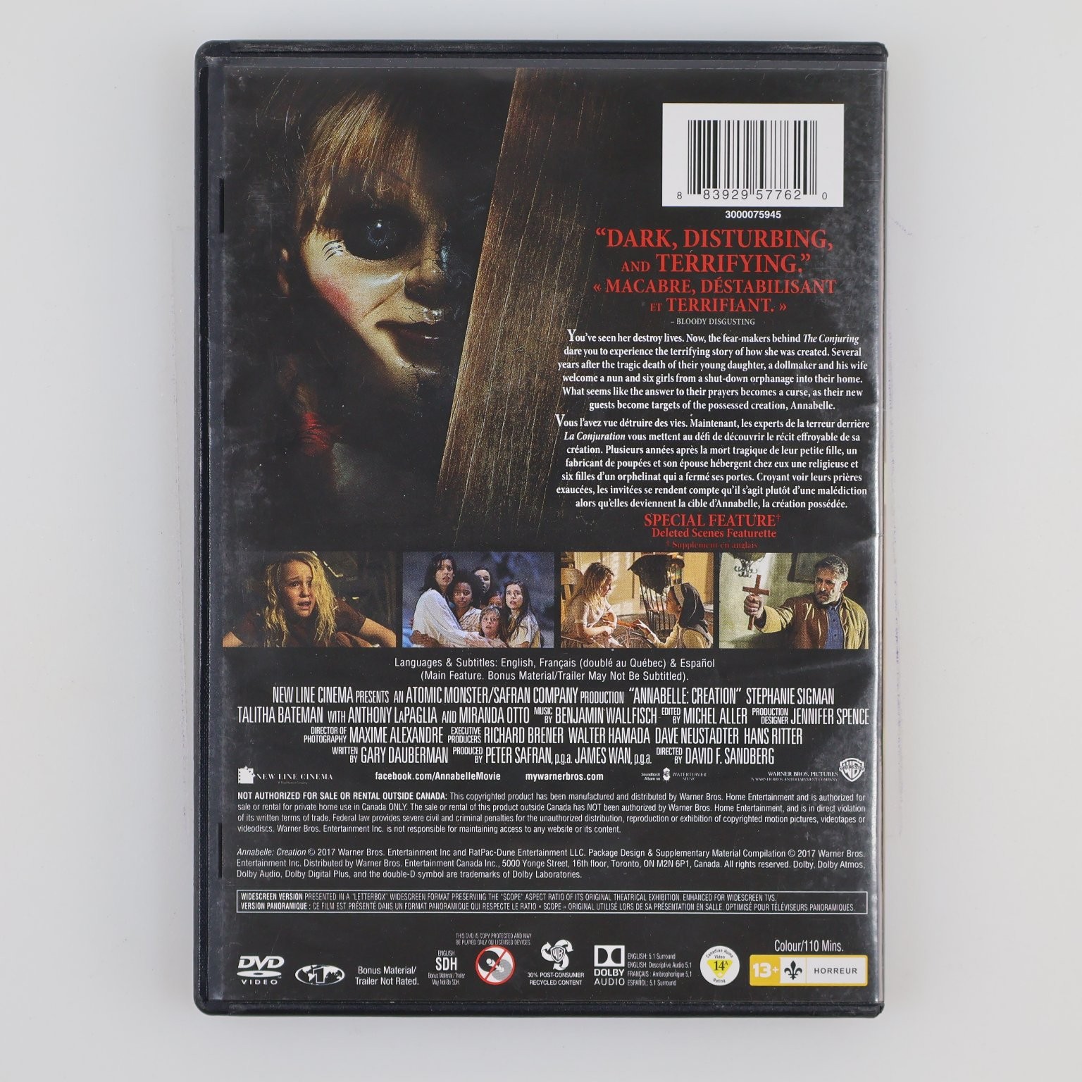 Annabelle Creation DVD 2017 The Conjuring Universe Horror Film David F. Sandberg