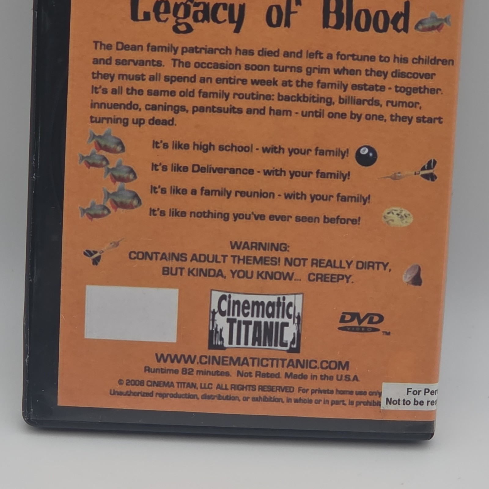 Cinematic Titanic Presents Legacy of Blood DVD NR 2008 82 Min Sharp-Ford