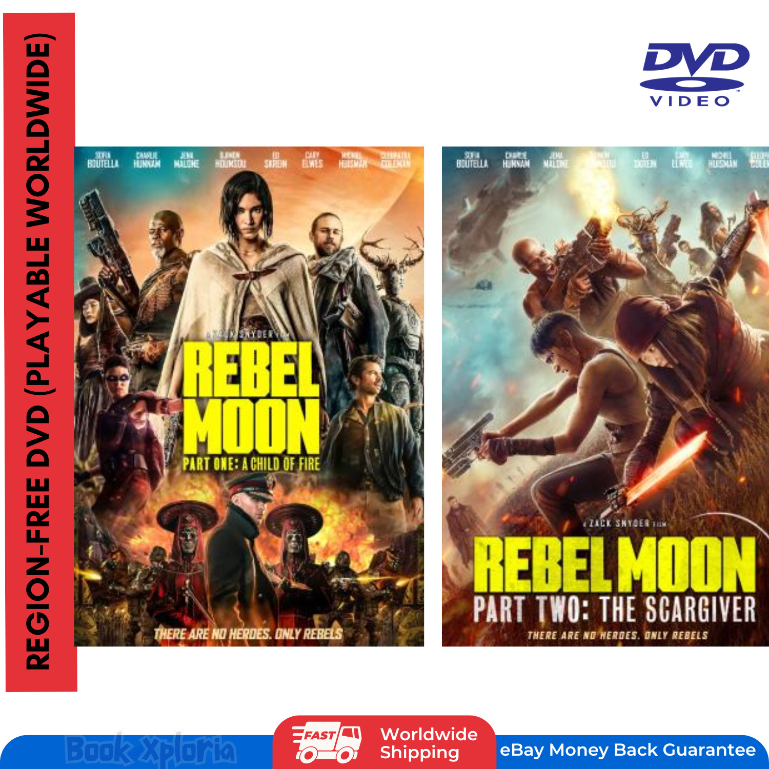 Rebel Moon Part 1 2 DVD Movie Set Sci-Fi Action Adventure Region Free